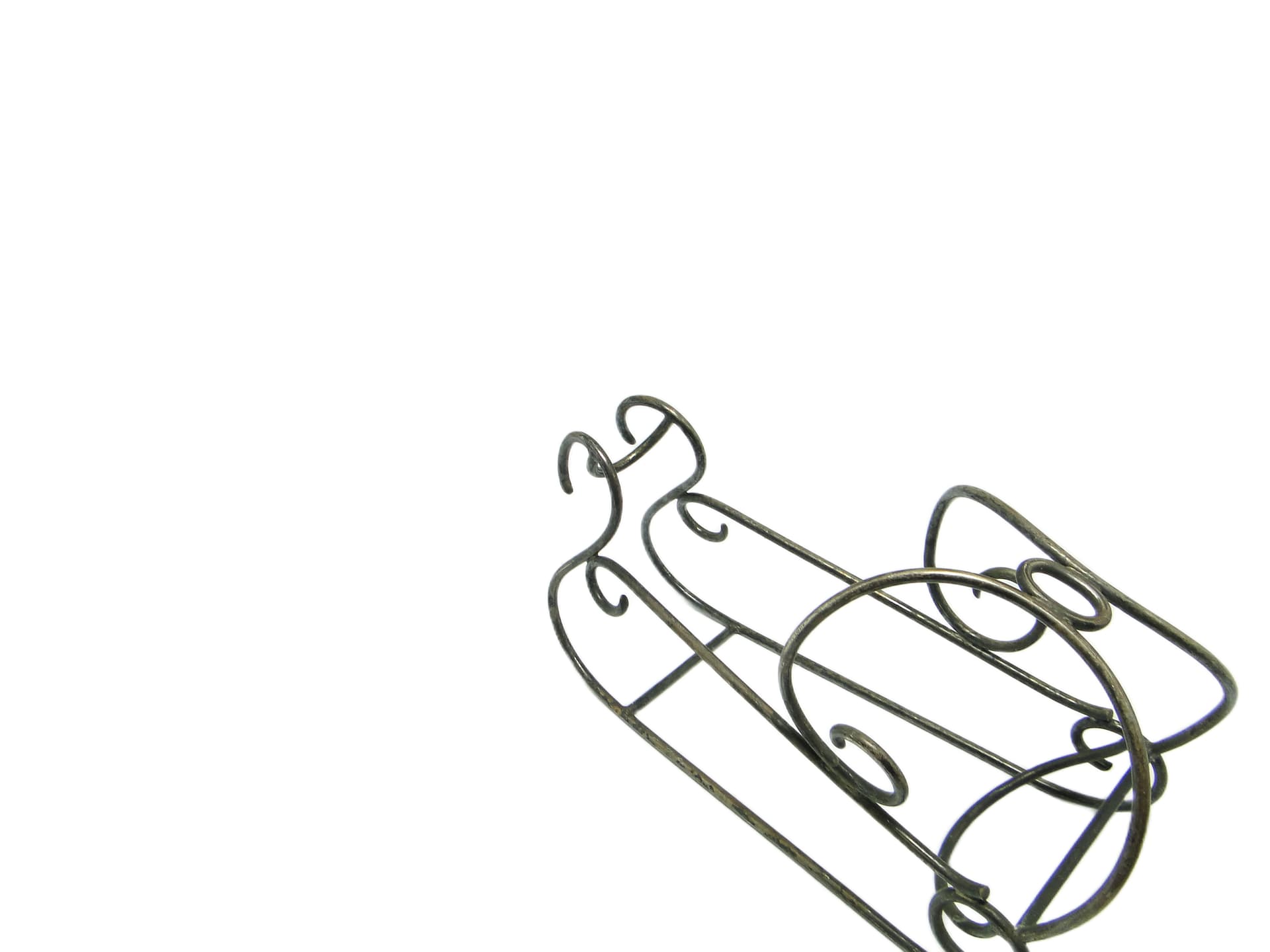 Stojak na butelkę do szampana, art déco, mosiądz srebrzony, Belgia, lata 30. - 96640