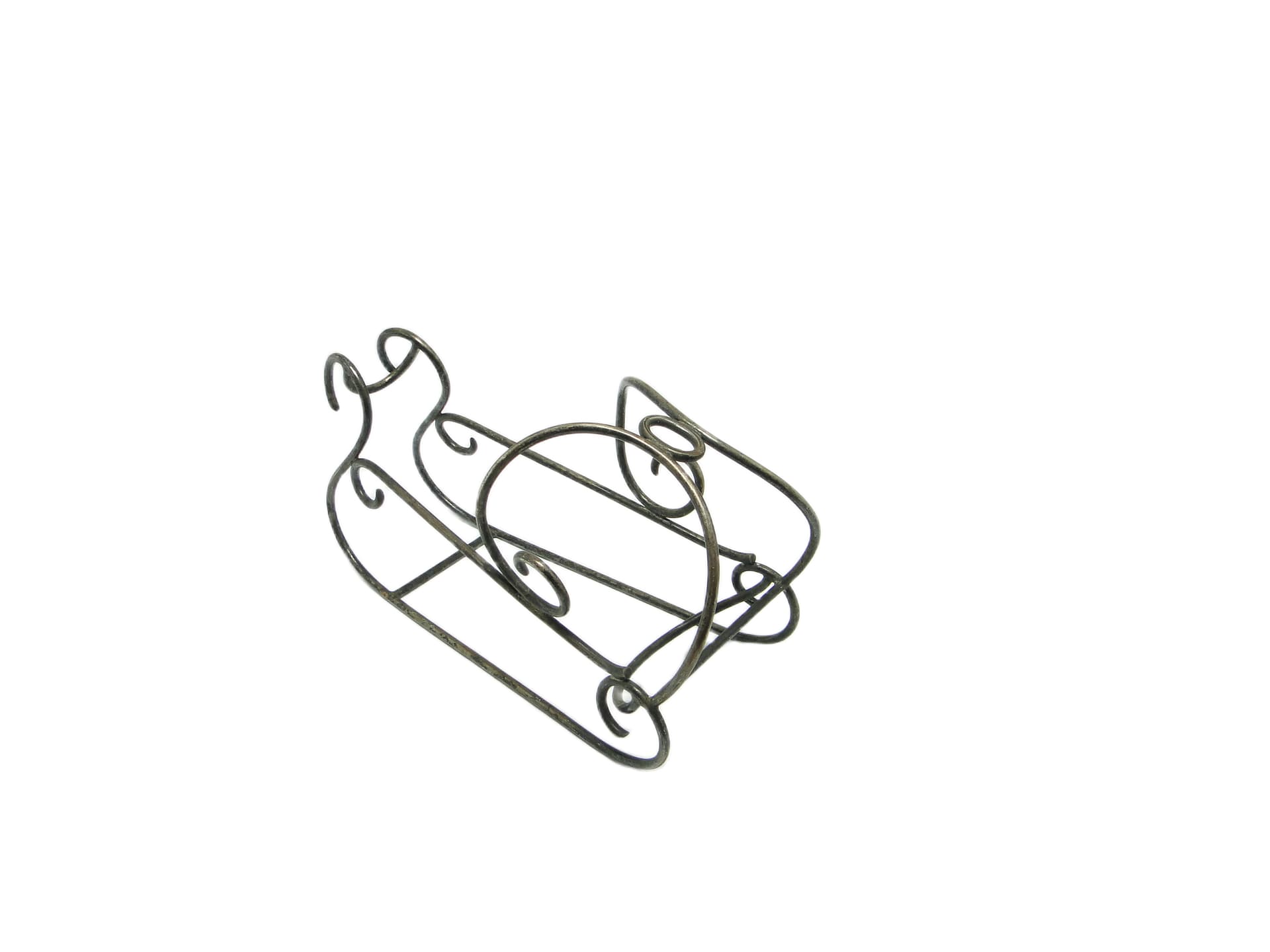 Stojak na butelkę do szampana, art déco, mosiądz srebrzony, Belgia, lata 30. - 96637