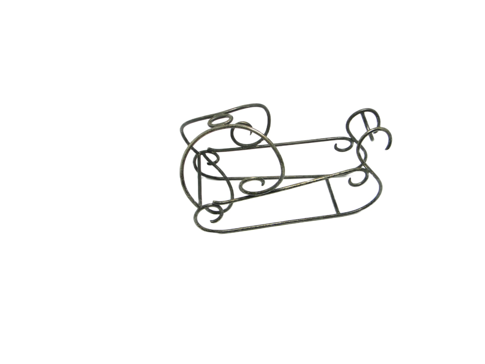 Stojak na butelkę do szampana, art déco, mosiądz srebrzony, Belgia, lata 30. - 96636