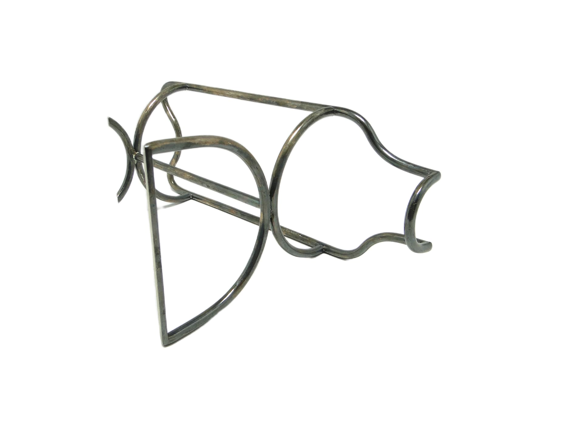 Modernist champagne bottle holder, silver-plated brass, Belgium, 1930s. - 96662