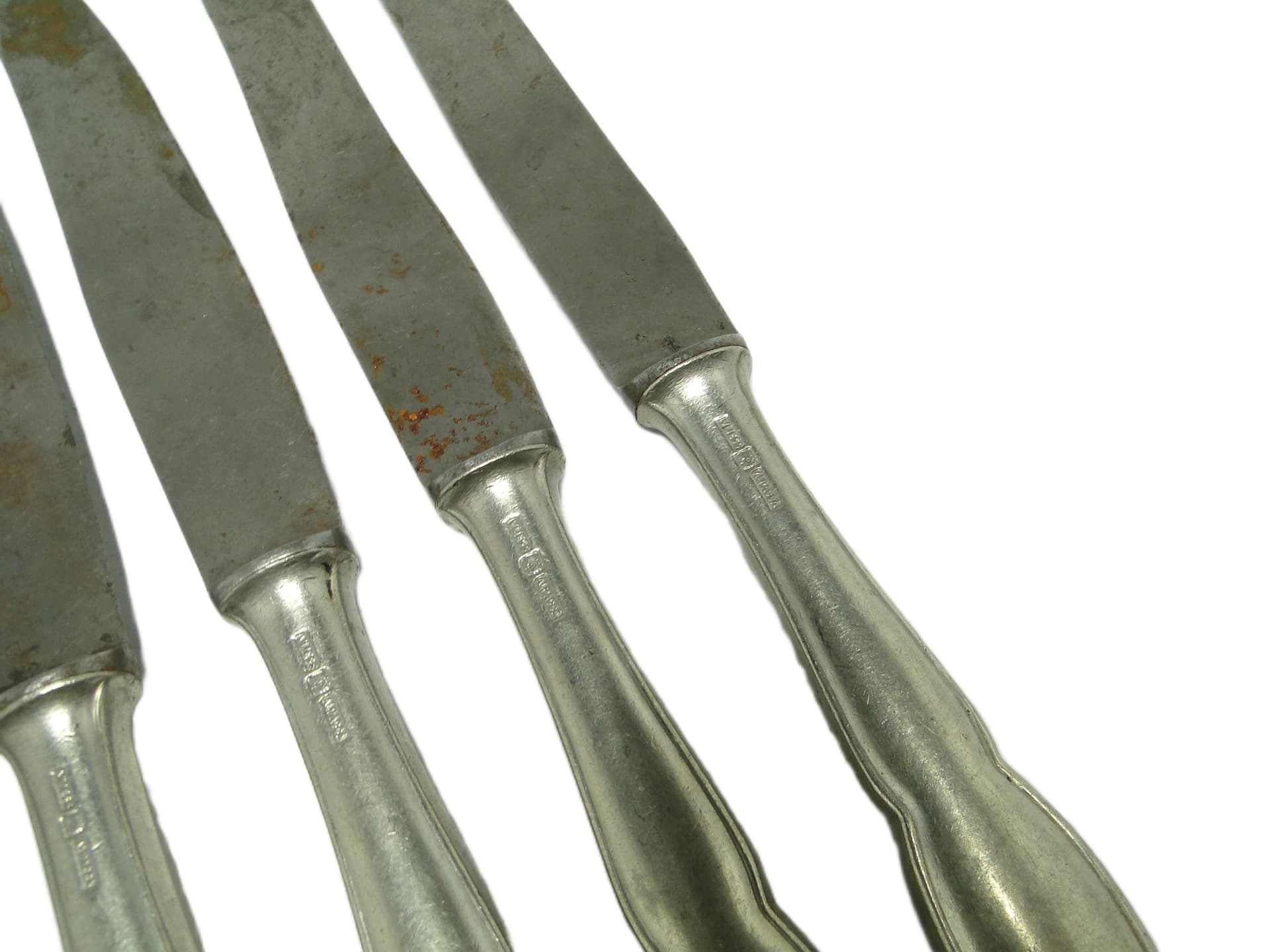 Modernist bread knife set, silver-plated brass, Poland, 1950s. - 96682