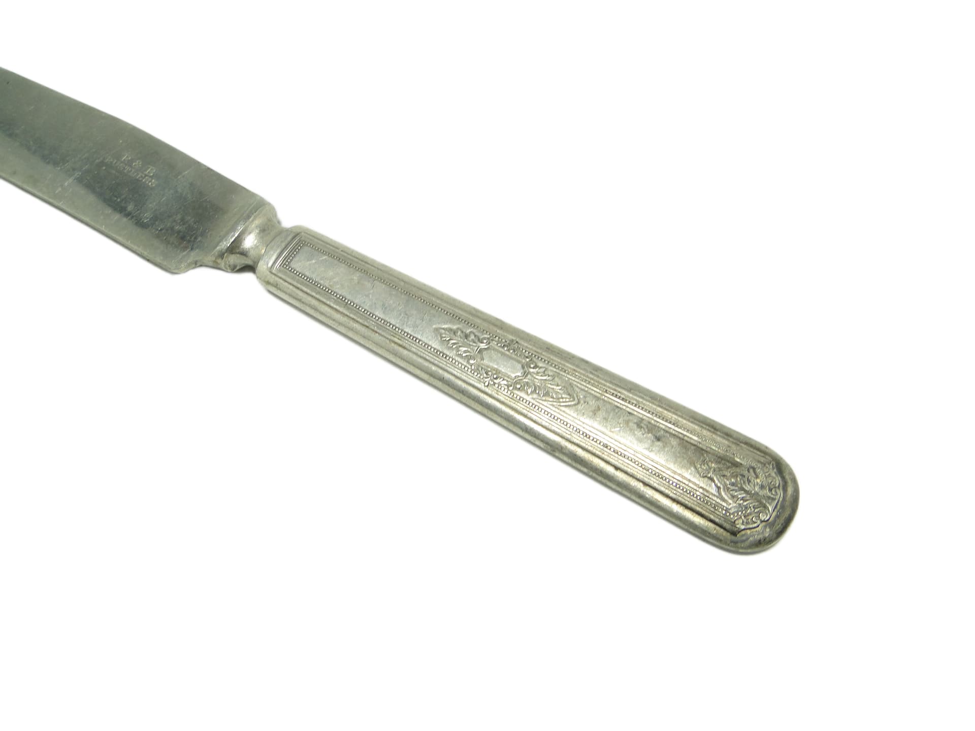 Nóż do chleba Art Deco, mosiądz srebrzony, Niemcy, lata 30. - 96699