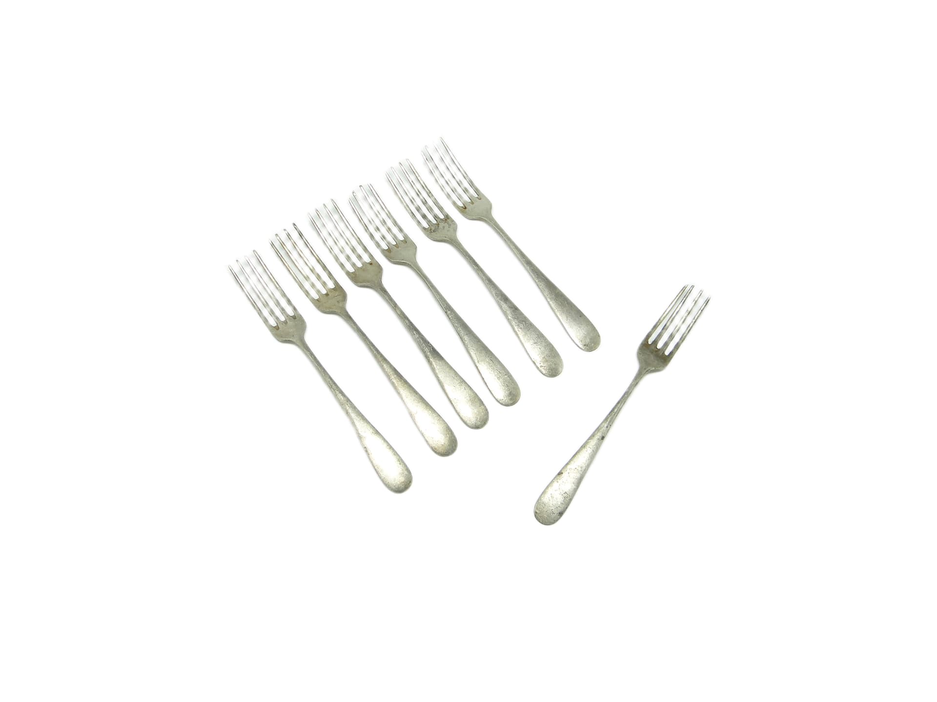 Fork set, Minimalism, silver-plated brass, Bracia Henneberg, Poland, 1930s. - 96715