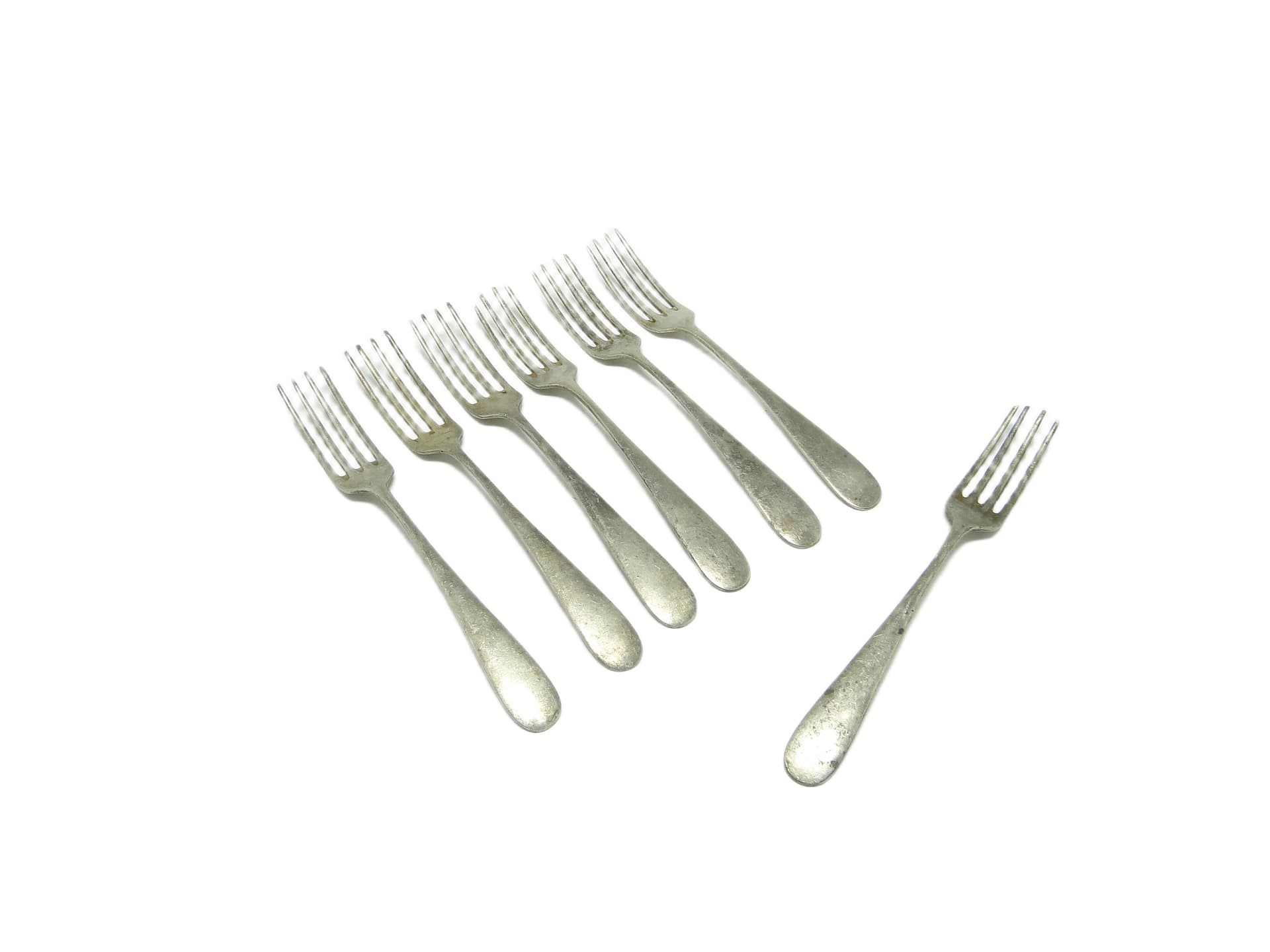 Fork set, Minimalism, silver-plated brass, Bracia Henneberg, Poland, 1930s.