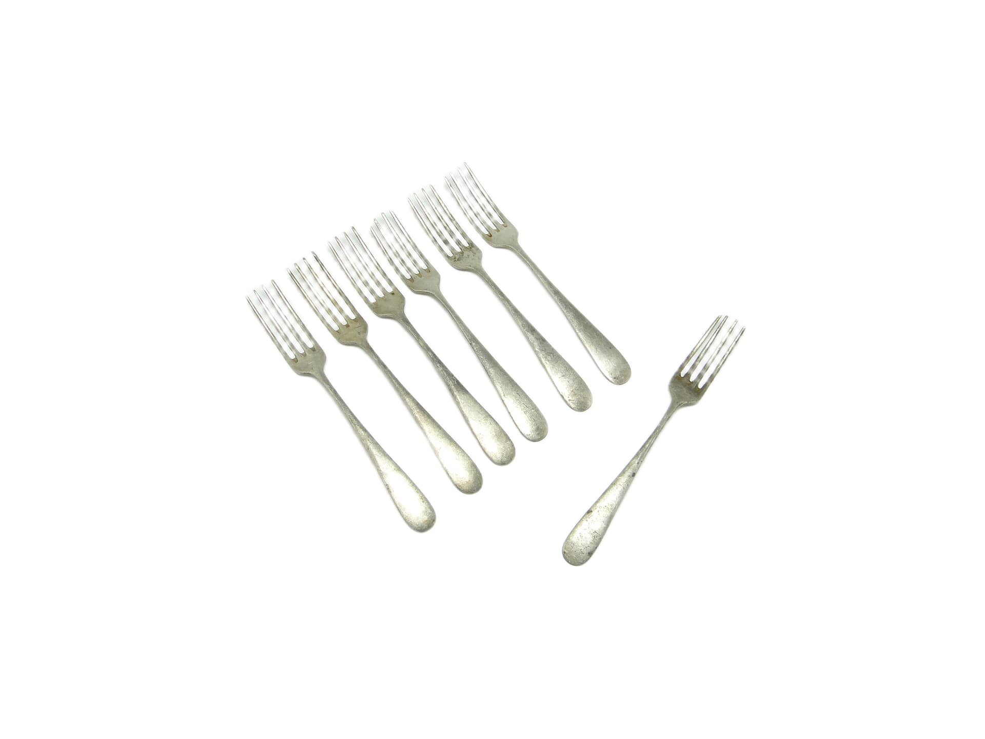 Fork set, Minimalism, silver-plated brass, Bracia Henneberg, Poland, 1930s. - 96716