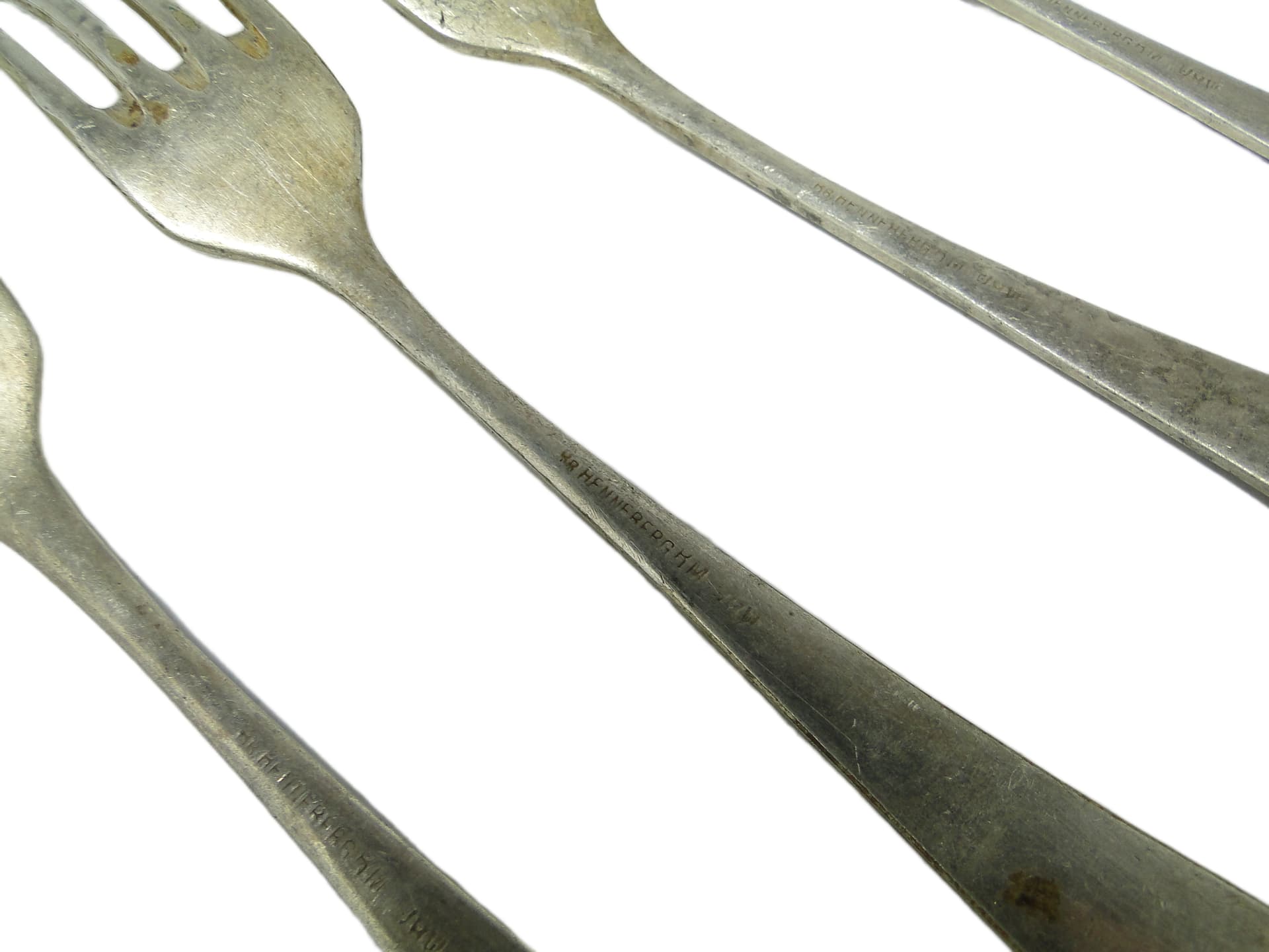 Fork set, Minimalism, silver-plated brass, Bracia Henneberg, Poland, 1930s. - 96725