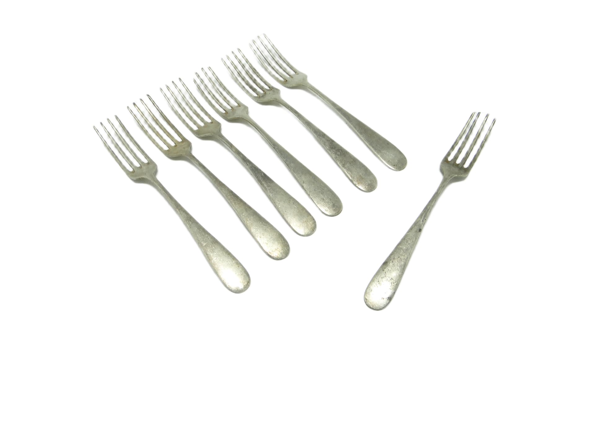 Fork set, Minimalism, silver-plated brass, Bracia Henneberg, Poland, 1930s. - 96718
