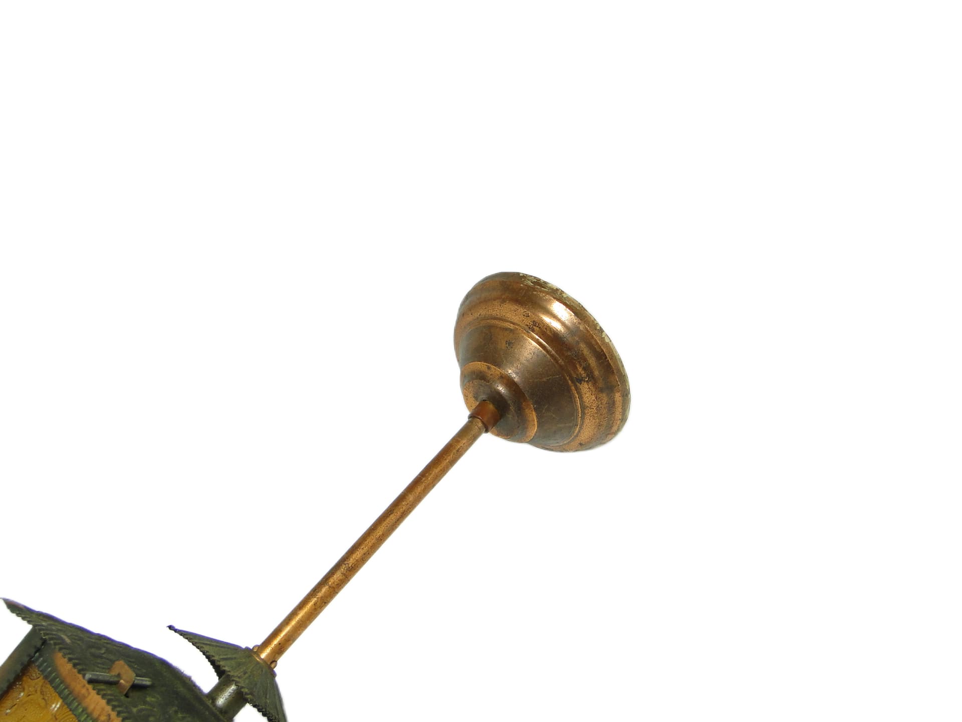 Lampa sufitowa, mid-century modern, miedziowana stal, szkło, Polska, lata 70. - 96741