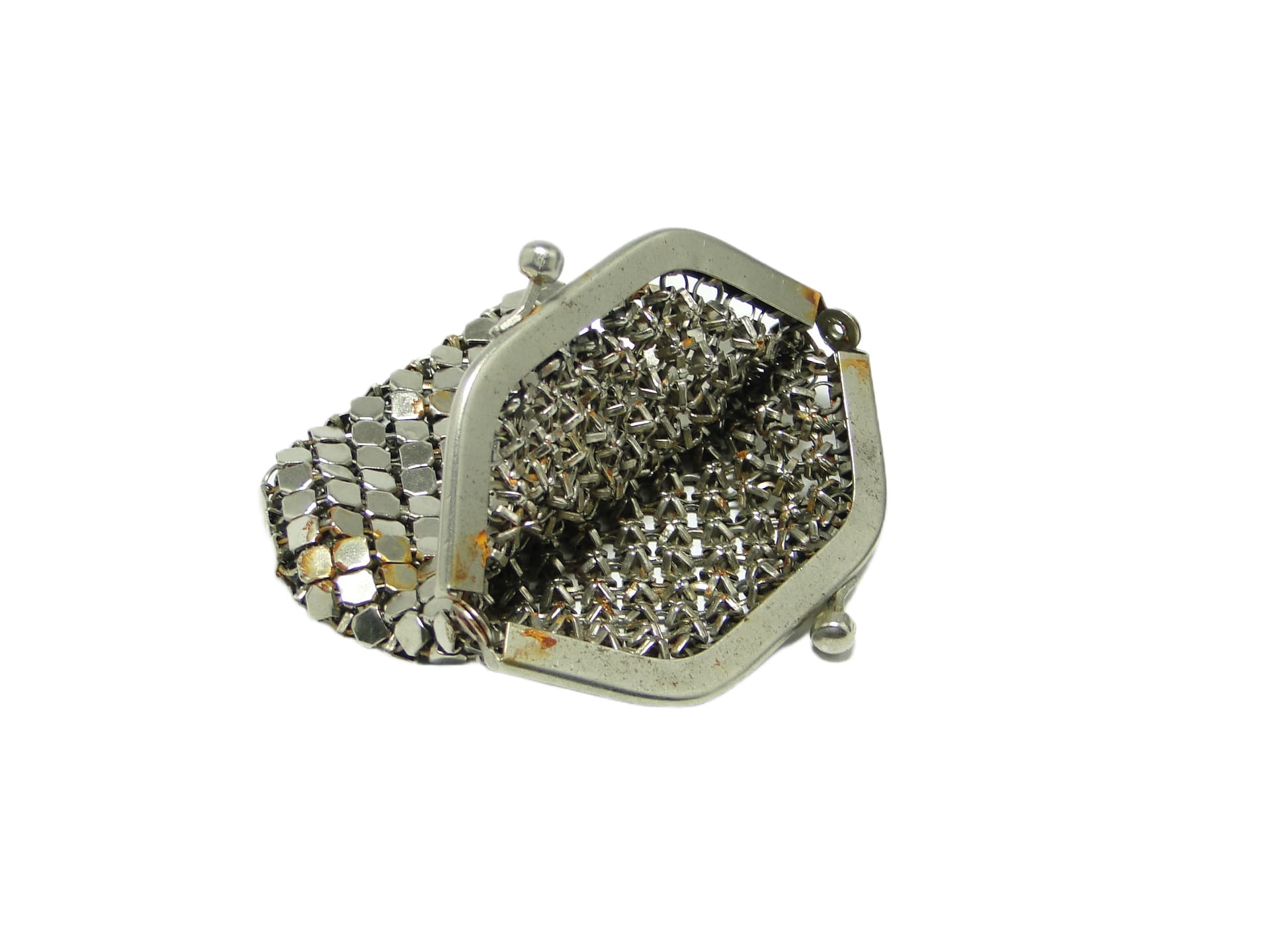 Art Deco coin purse, silver-plated brass, Poland, 1950s. - 96817