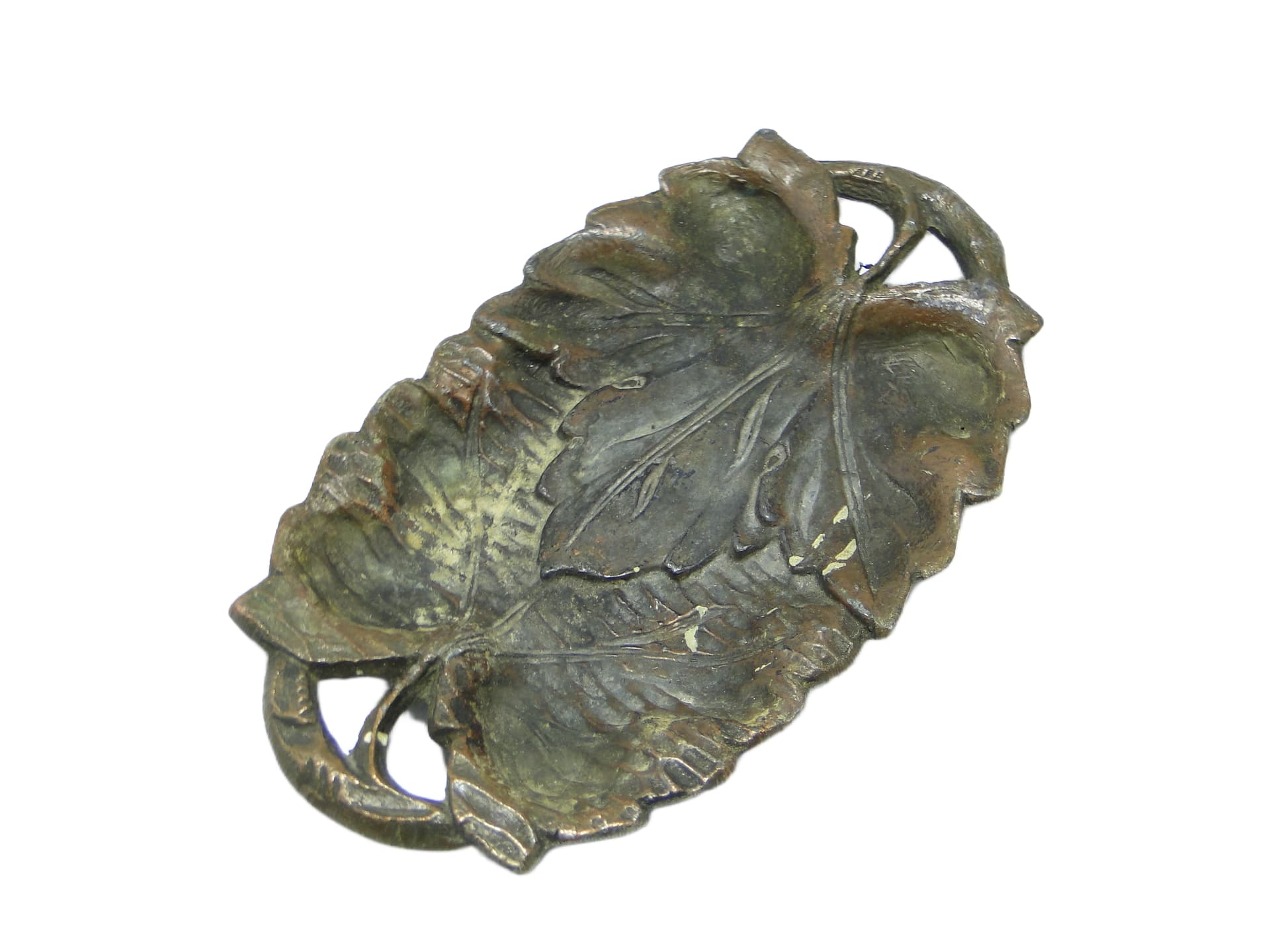 Key tray, Art Nouveau, brass-plated pewter, Poland, early 20th c.