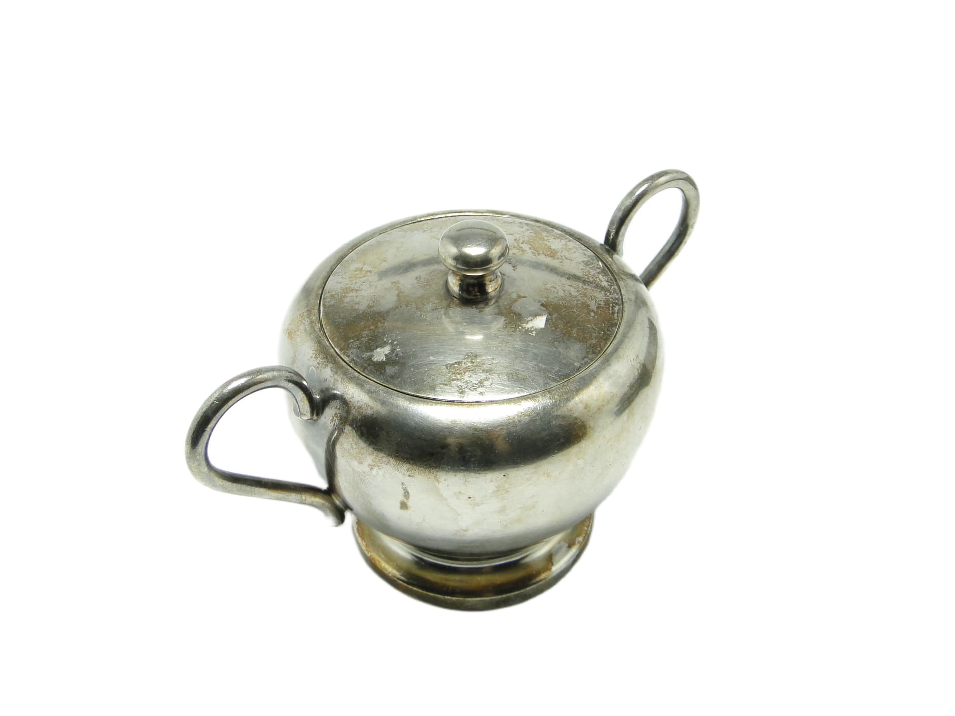 Cukiernica Art Deco, mosiądz srebrzony, Polska, lata 50. - 96874