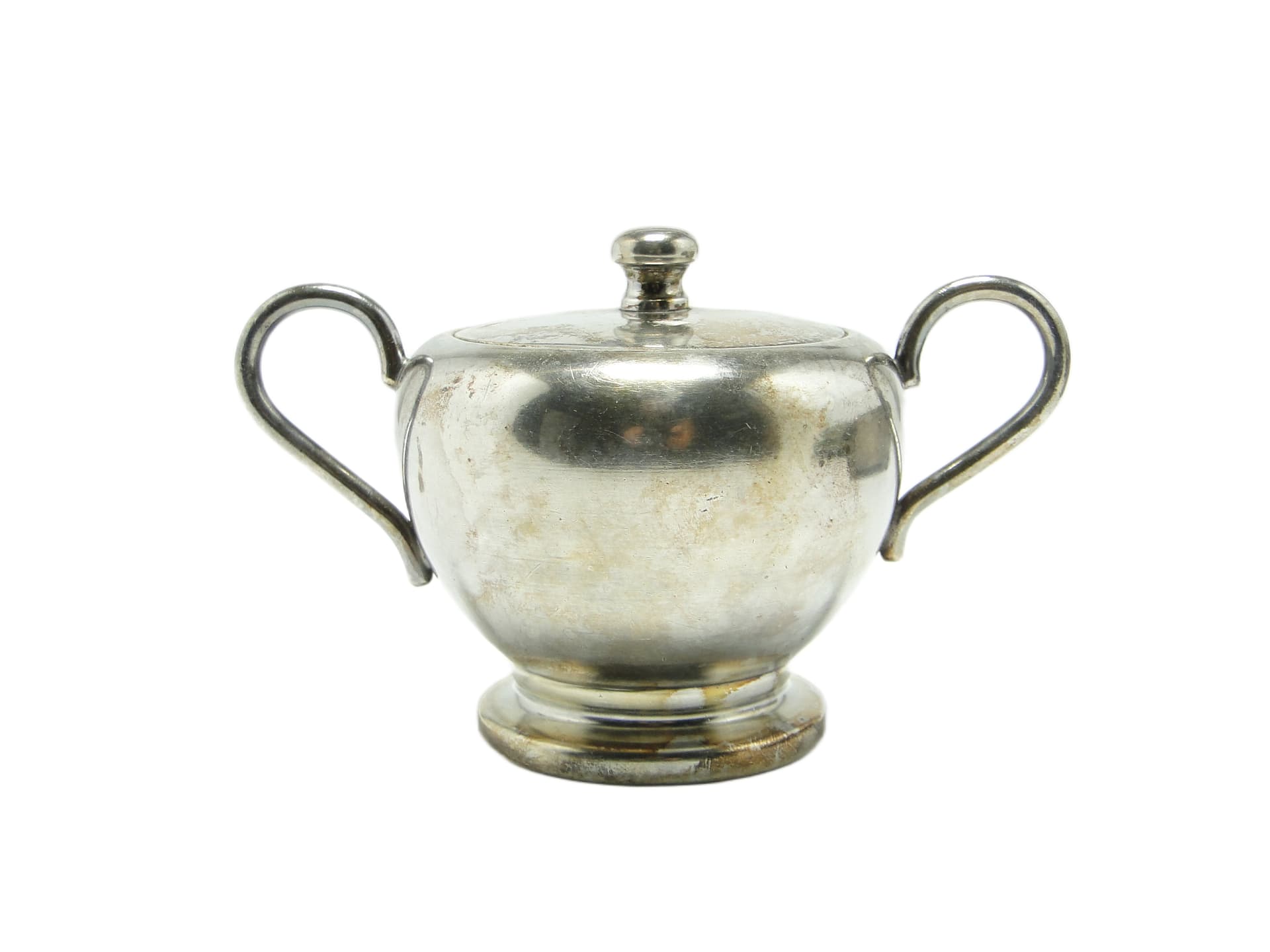 Cukiernica Art Deco, mosiądz srebrzony, Polska, lata 50. - 96873