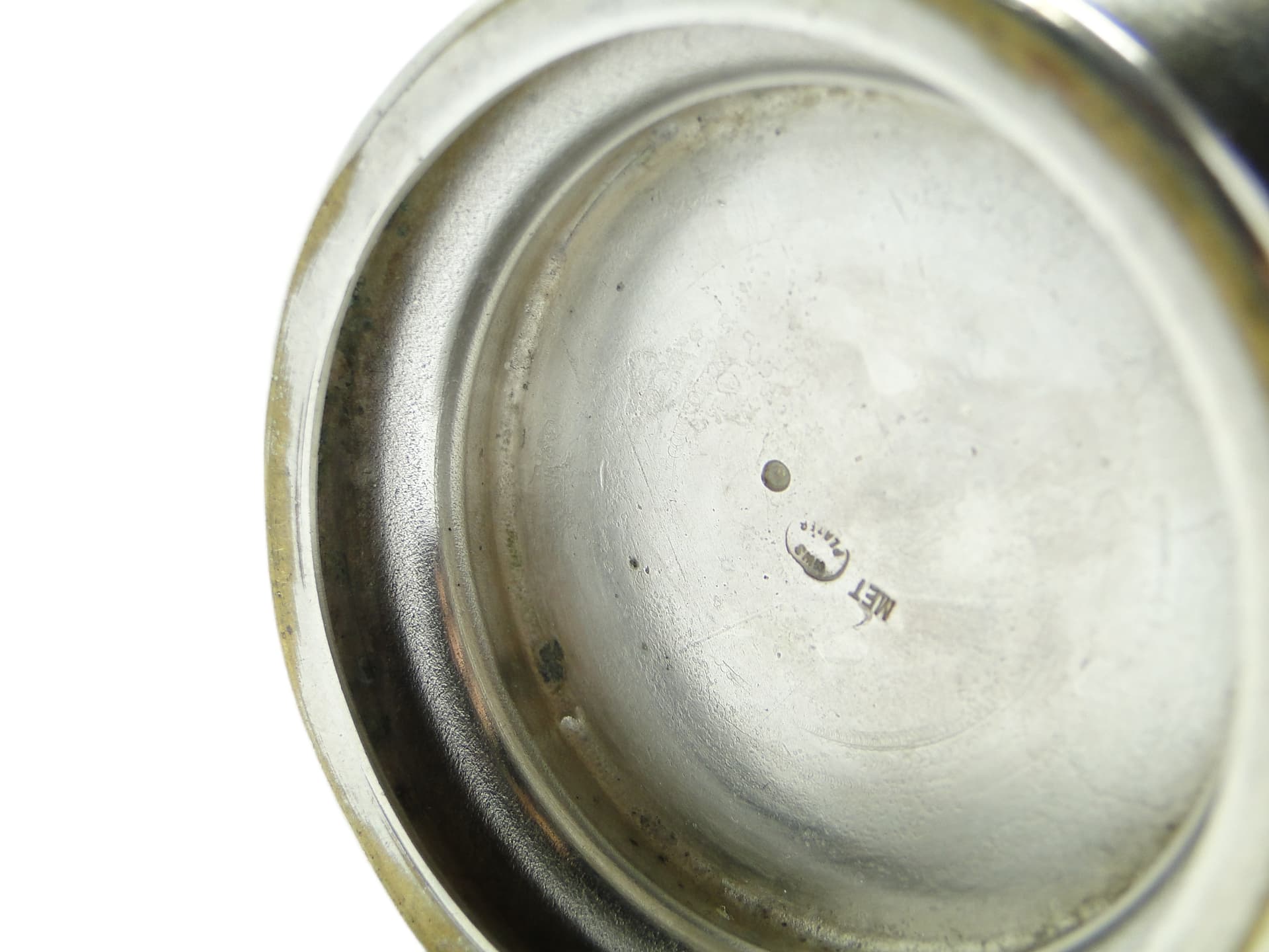 Cukiernica Art Deco, mosiądz srebrzony, Polska, lata 50. - 96880