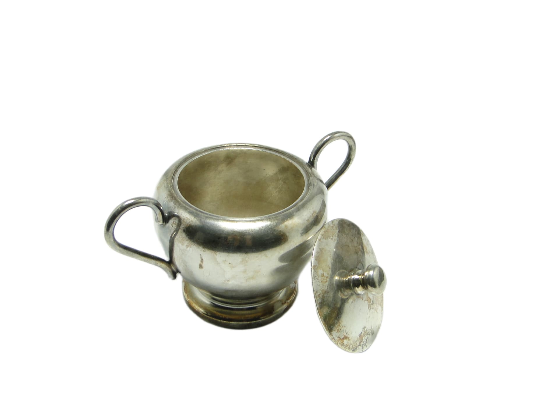 Cukiernica Art Deco, mosiądz srebrzony, Polska, lata 50. - 96877