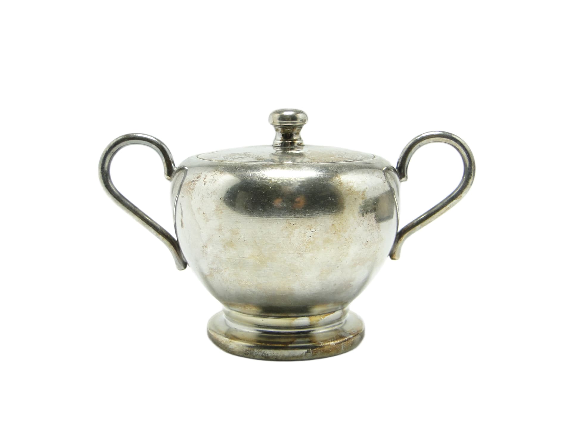 Cukiernica Art Deco, mosiądz srebrzony, Polska, lata 50.