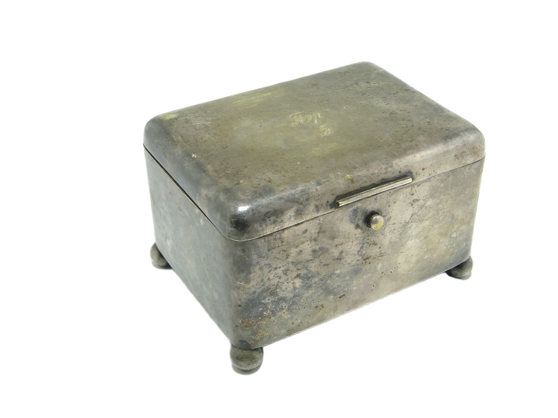 Cukiernica Art déco, mosiądz srebrzony, Norblin, Polska, lata 20. - 96928