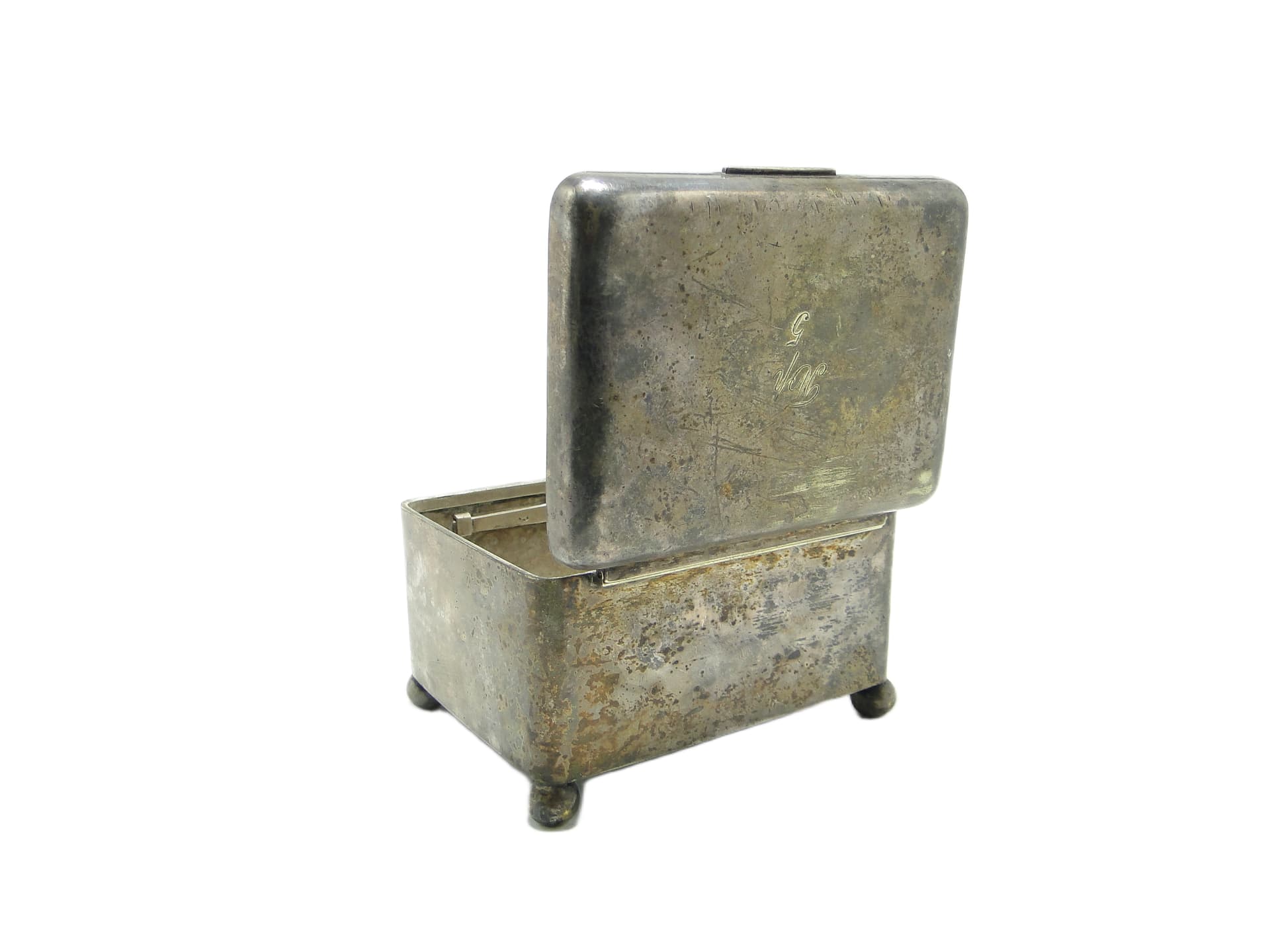 Cukiernica Art déco, mosiądz srebrzony, Norblin, Polska, lata 20. - 96927