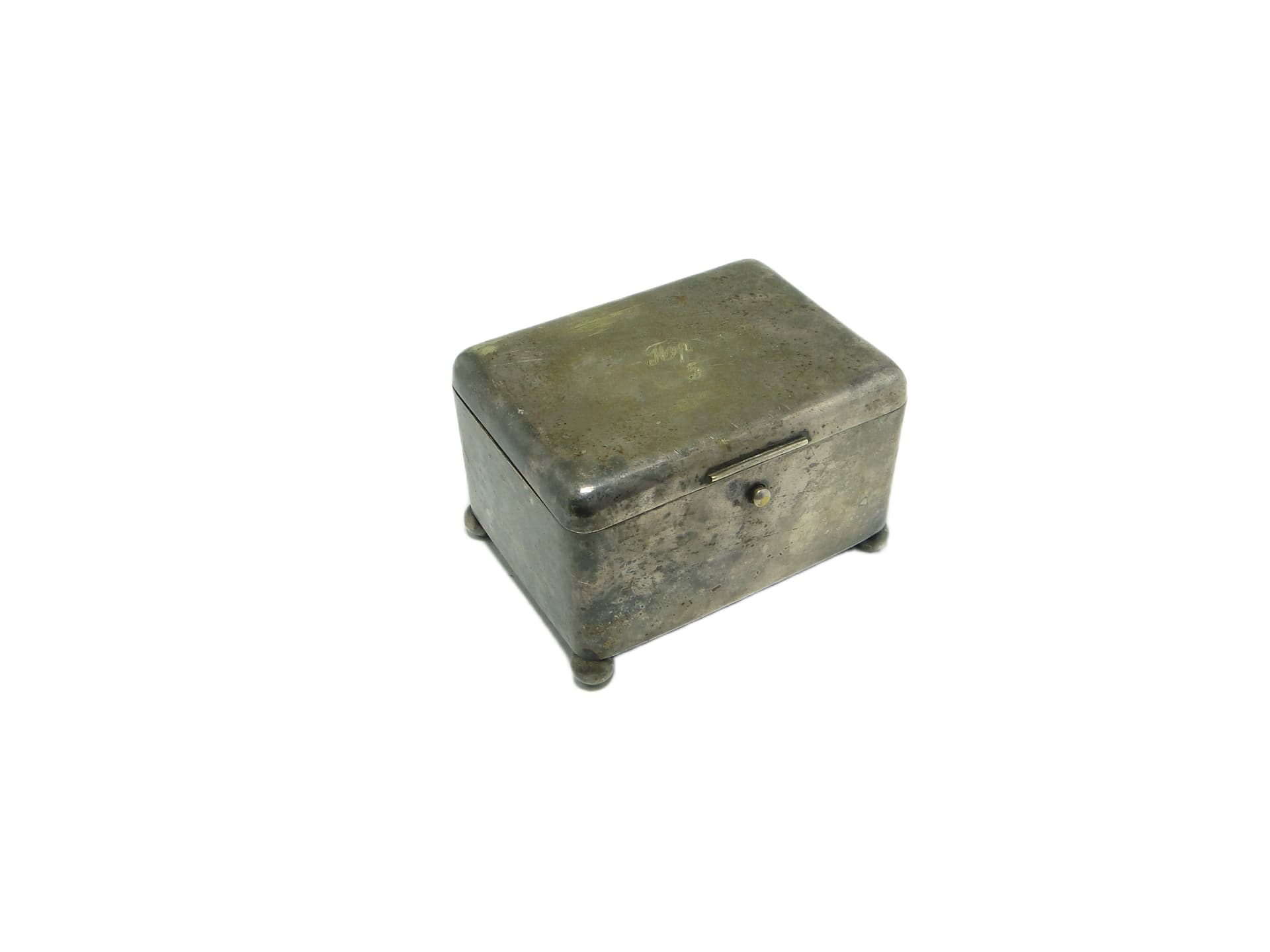 Cukiernica Art déco, mosiądz srebrzony, Norblin, Polska, lata 20. - 96924