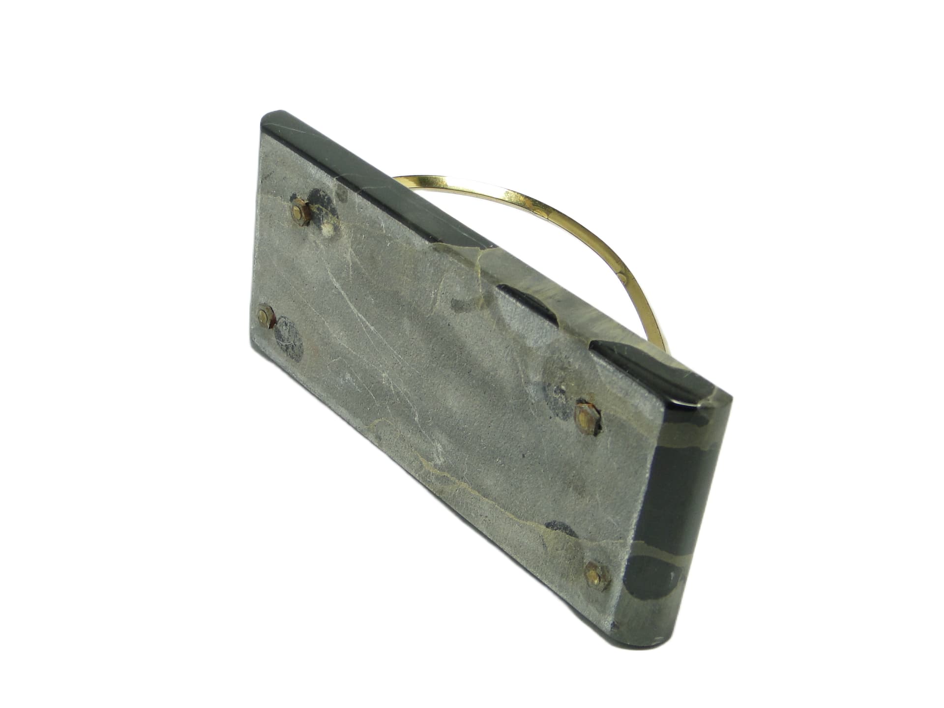 Listownik Art Deco, marmur czarny, mosiądz chromowany, Niemcy, lata 30. - 96977