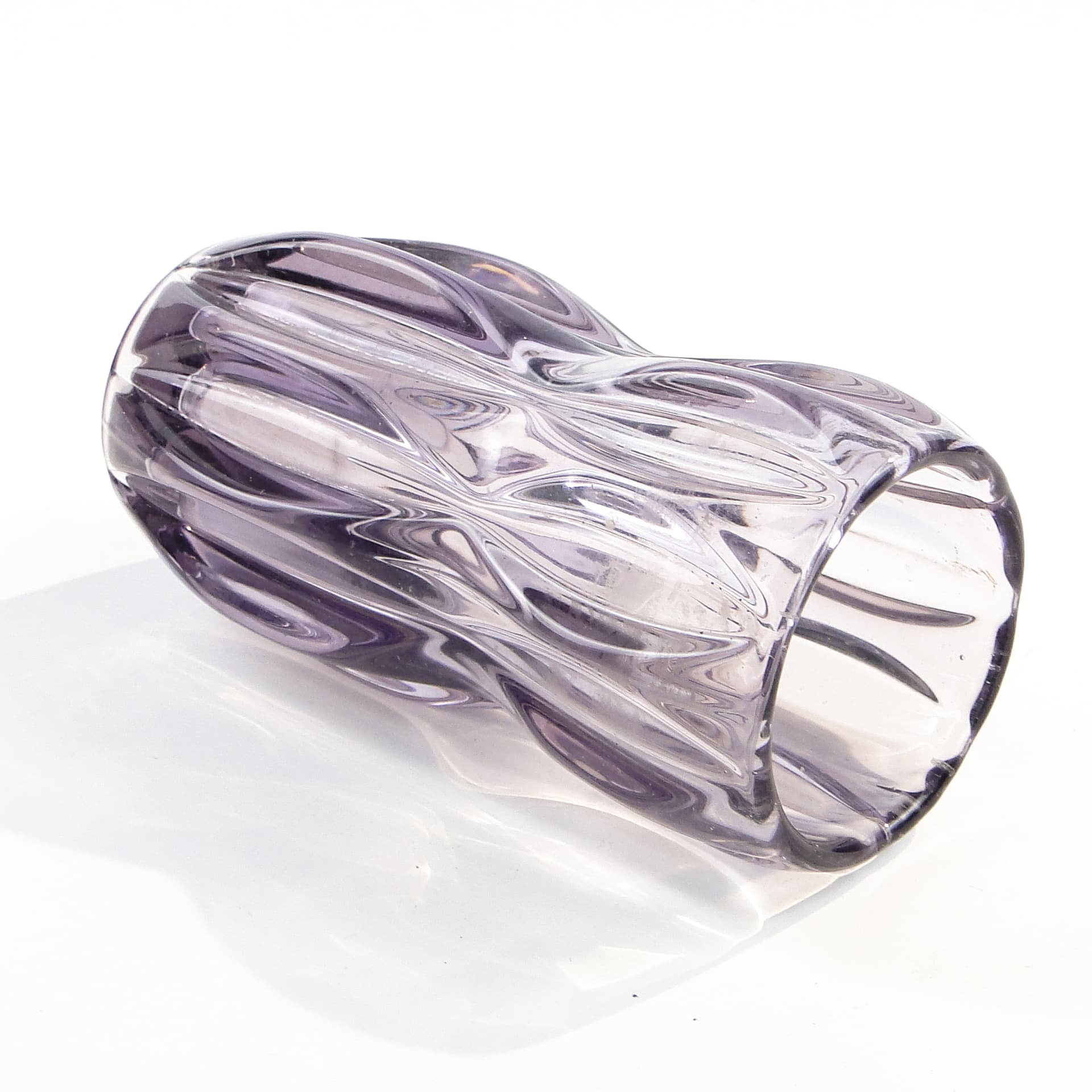 Wazon, art déco, szkło fioletowe, proj. R. Schrotter, Huta Szkła Inwald, Czechosłowacja, lata 30. - 97480