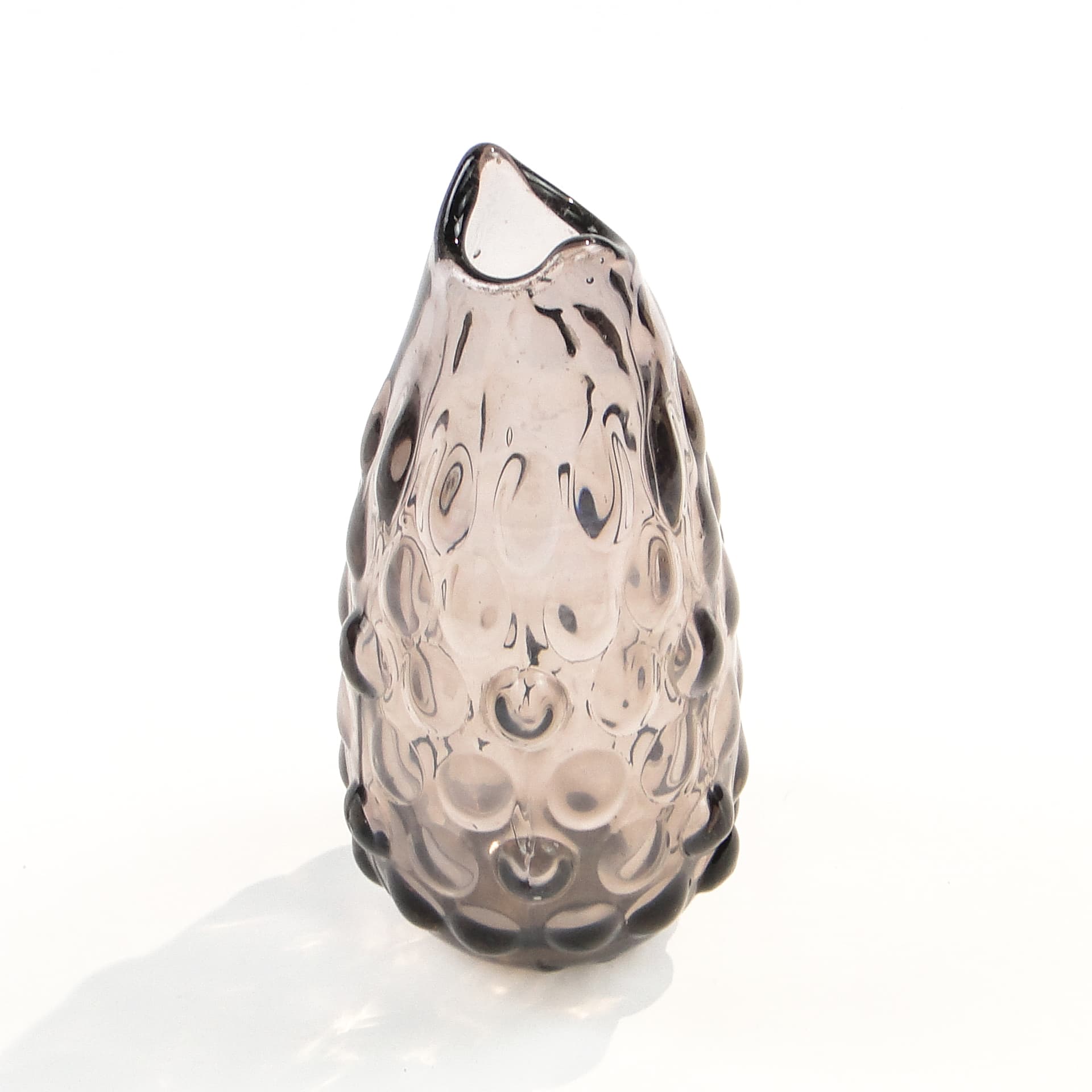 Wazon Fasolka, szkło szare, proj. J. S. Drost, Ząbkowice, Polska, lata 70. - 97498