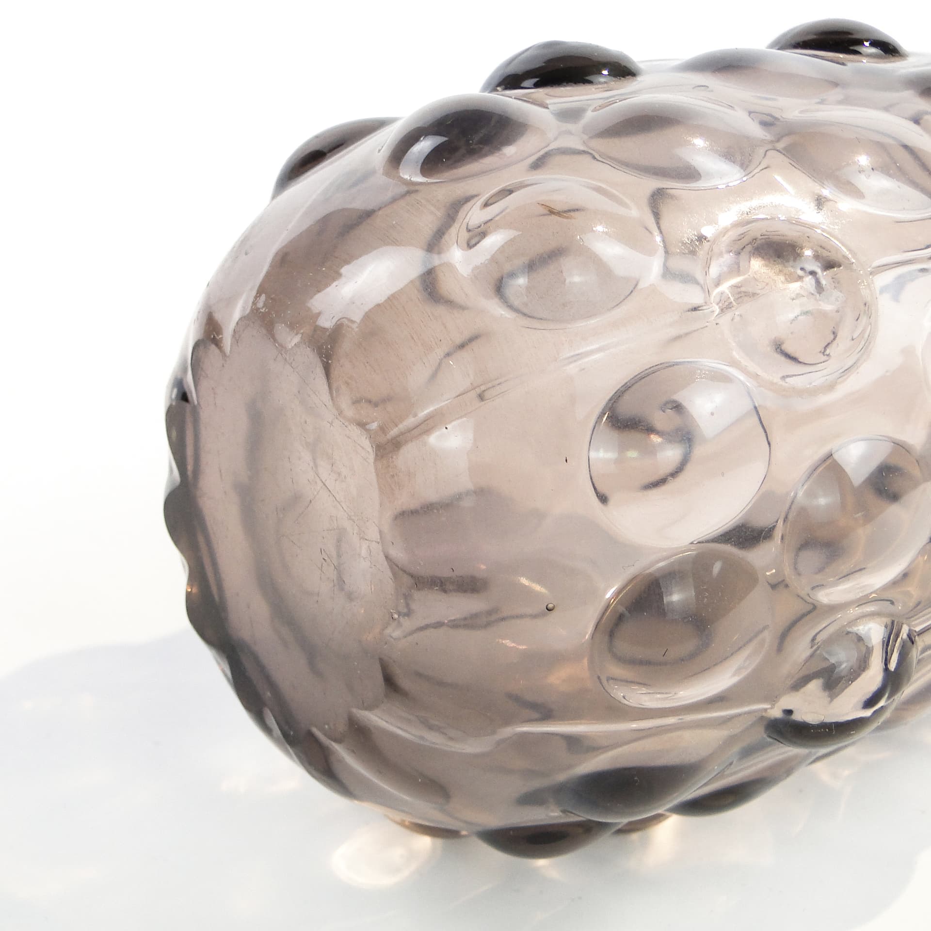 Wazon Fasolka, szkło szare, proj. J. S. Drost, Ząbkowice, Polska, lata 70. - 97501