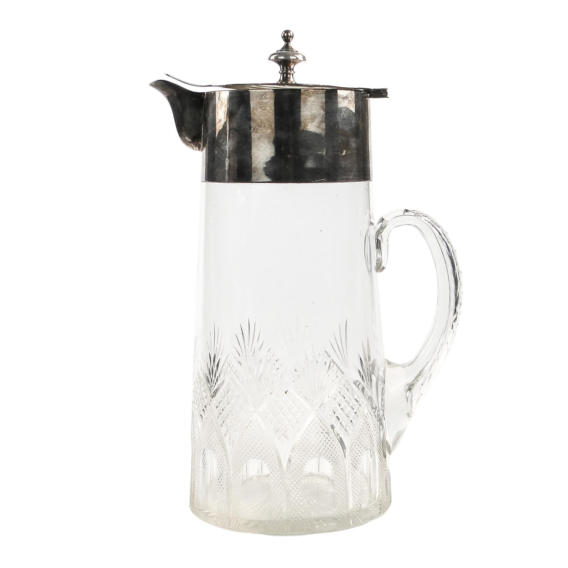 Dzban na wino Art Deco, szkło transparentne, Niemcy, lata 20.