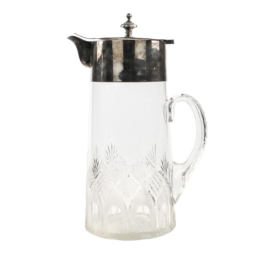 Dzban na wino Art Deco, szkło transparentne, Niemcy, lata 20.