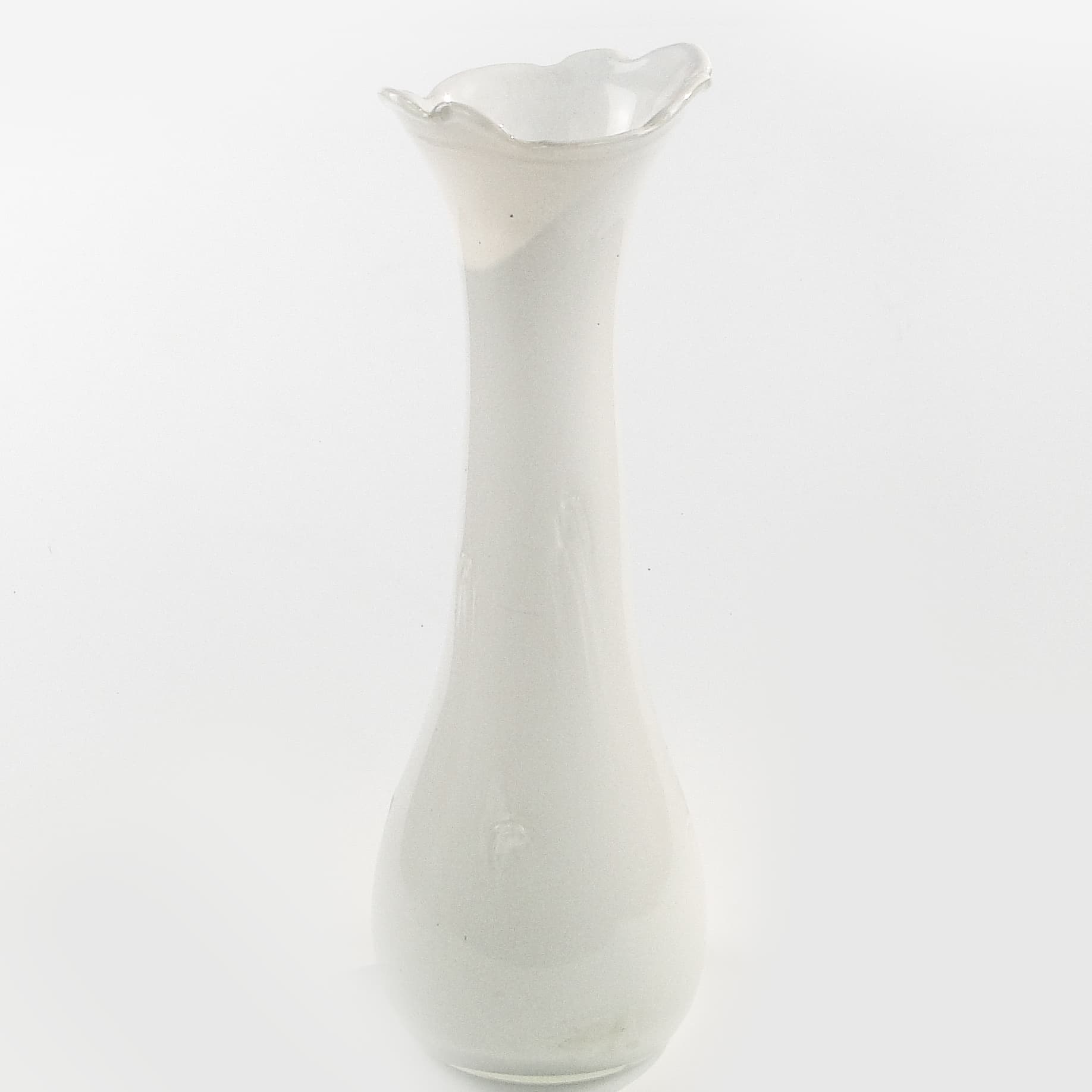 Wazon mid-century modern, szkło ivory white, Polska, lata 70. - 97532