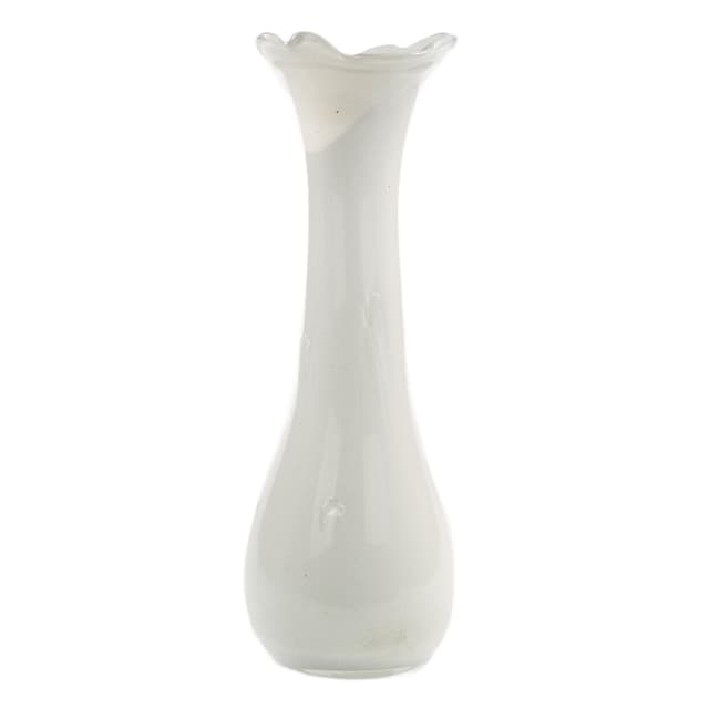 Wazon mid-century modern, szkło ivory white, Polska, lata 70. - WYMIARY