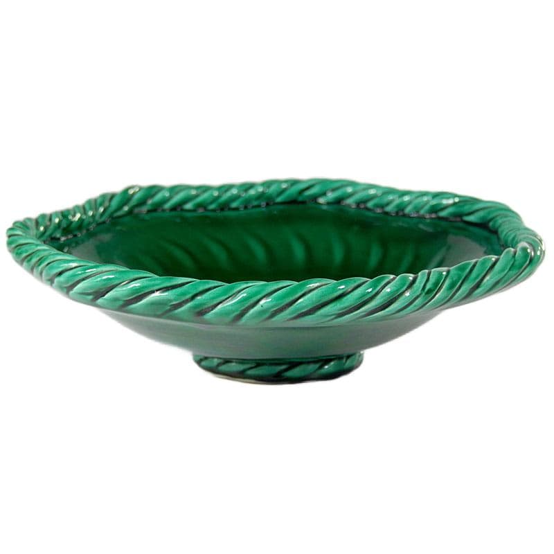 Szmaragdowa misa ceramiczna, Vallauris, Francja, lata 50. - 7091