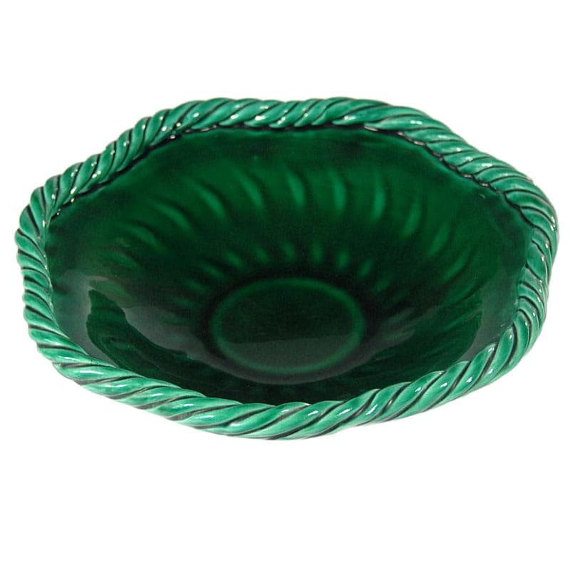 Szmaragdowa misa ceramiczna, Vallauris, Francja, lata 50. - 7092