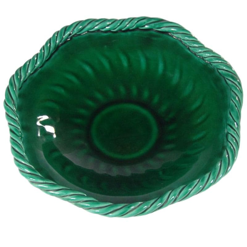 Szmaragdowa misa ceramiczna, Vallauris, Francja, lata 50. - 7089