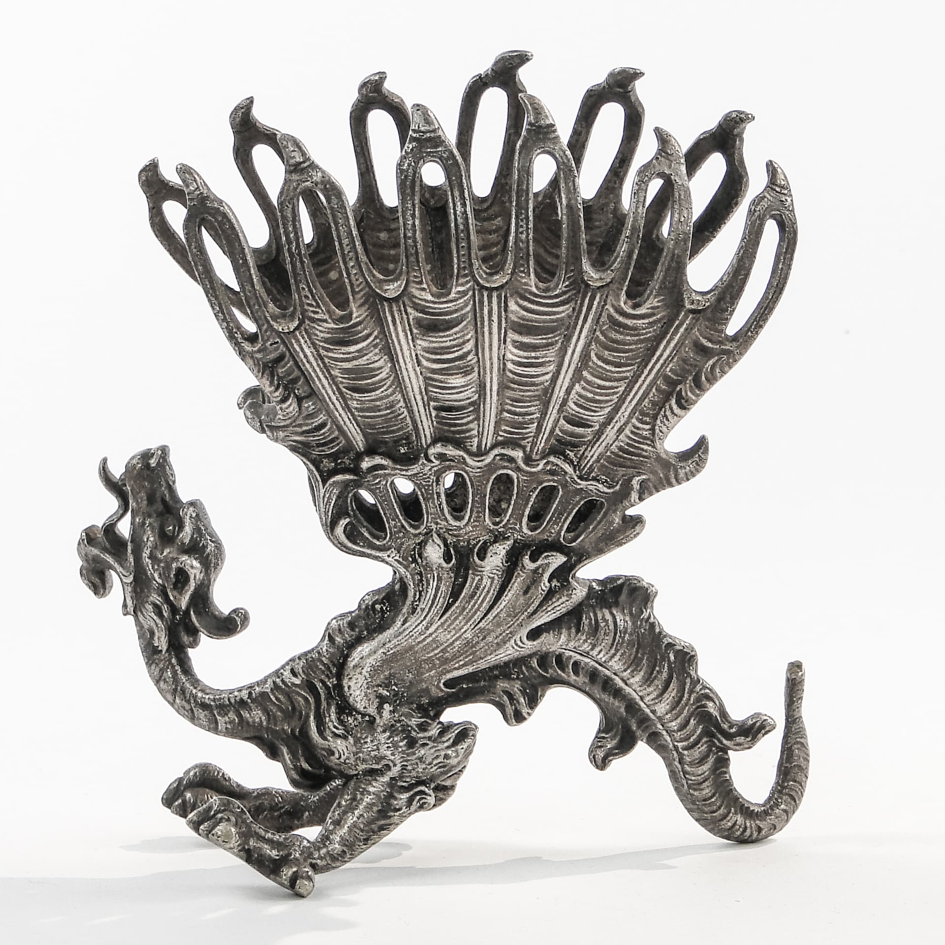 Stojak na nożyki do owoców, Art Nouveau, mosiądz srebrzony, Fraget, Polska, XIX w.