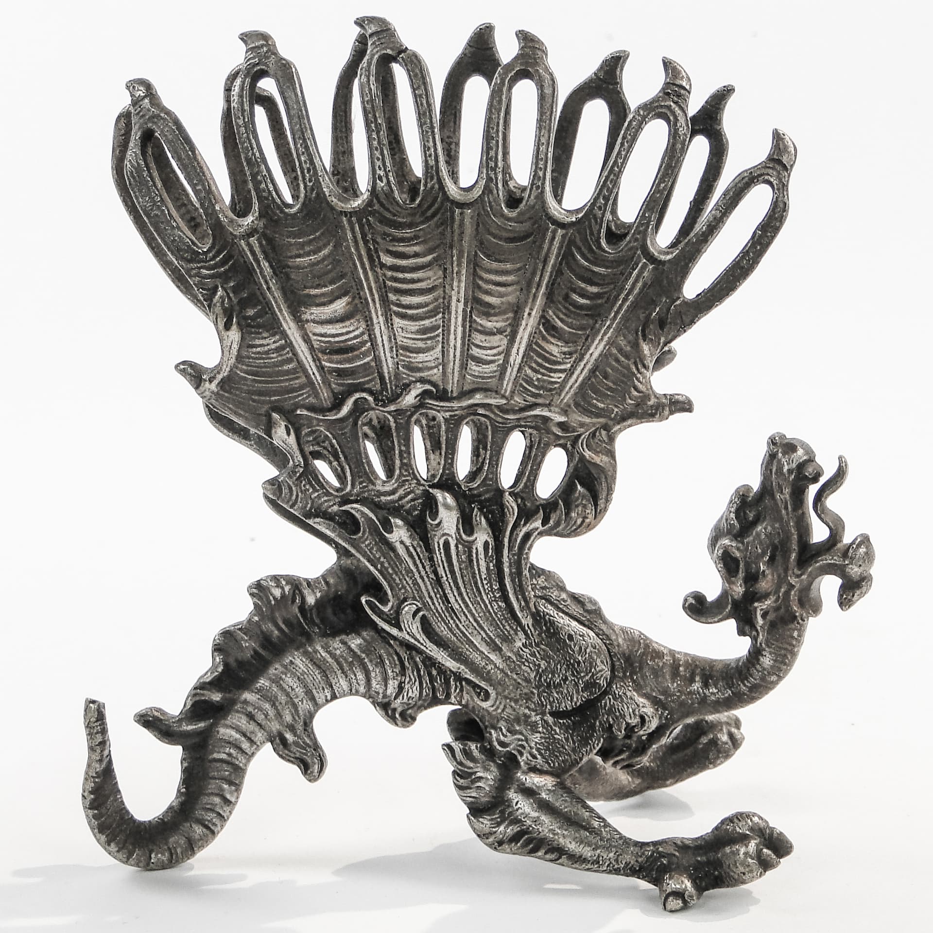 Stojak na nożyki do owoców, Art Nouveau, mosiądz srebrzony, Fraget, Polska, XIX w. - 97595