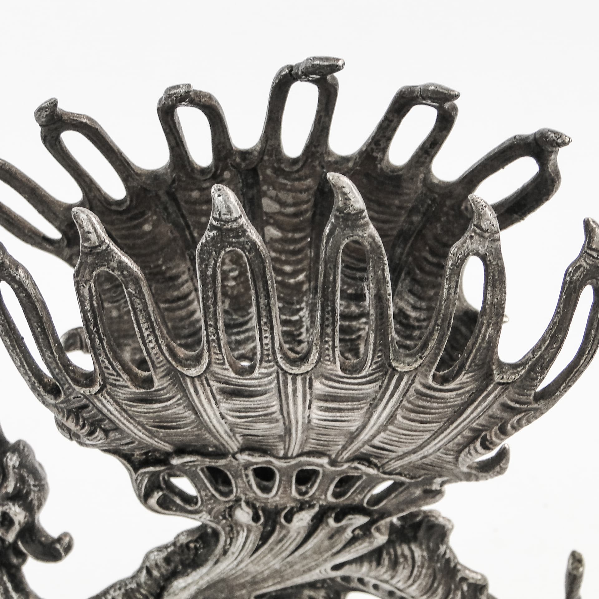 Stojak na nożyki do owoców, Art Nouveau, mosiądz srebrzony, Fraget, Polska, XIX w. - 97593