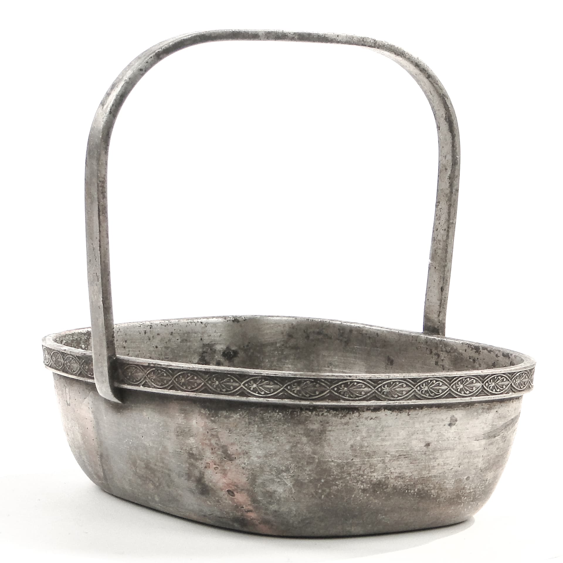 Kosz na bakalie Art Deco, metal platerowany srebrem, Norblin, Polska, lata 30. - 97629