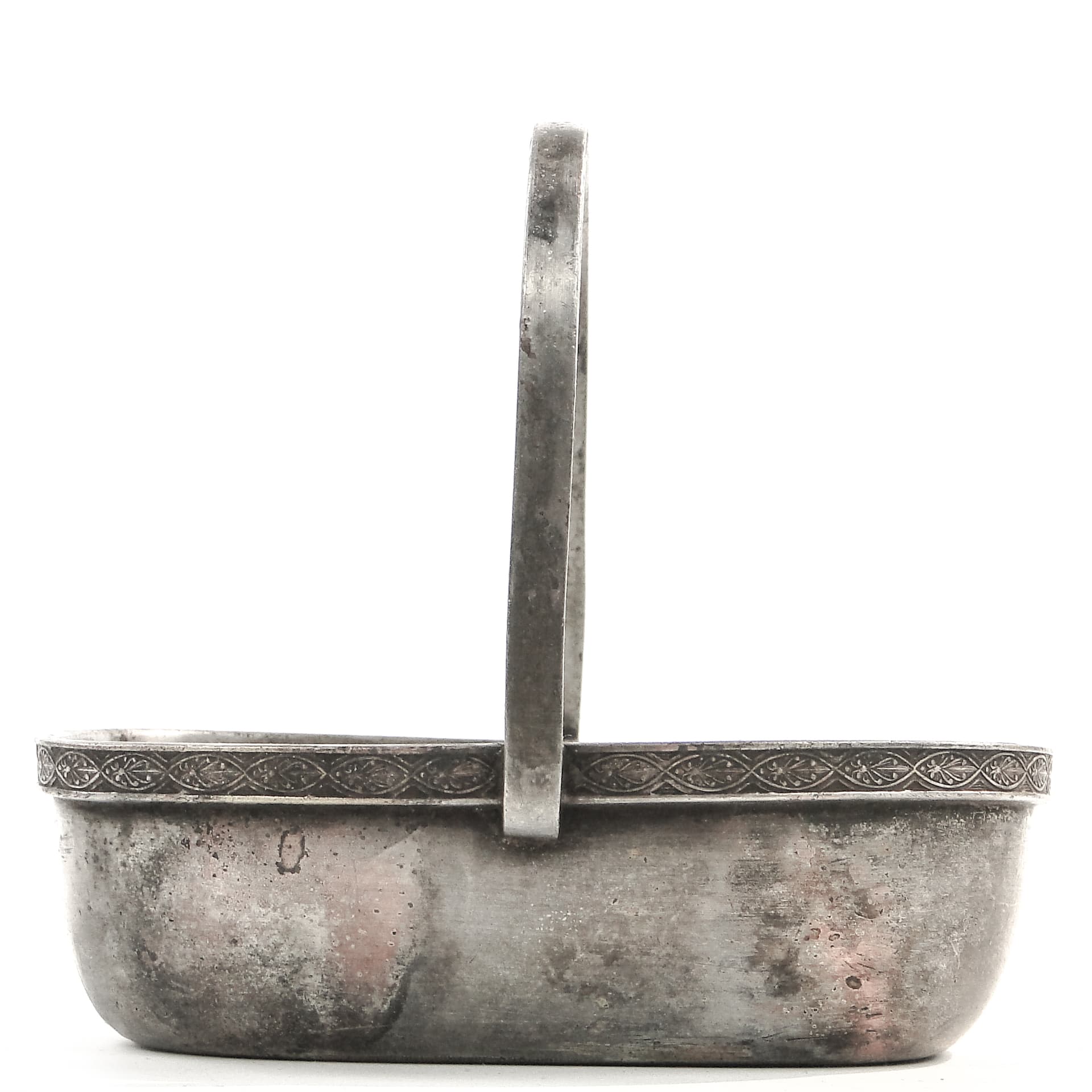 Kosz na bakalie Art Deco, metal platerowany srebrem, Norblin, Polska, lata 30. - 97622