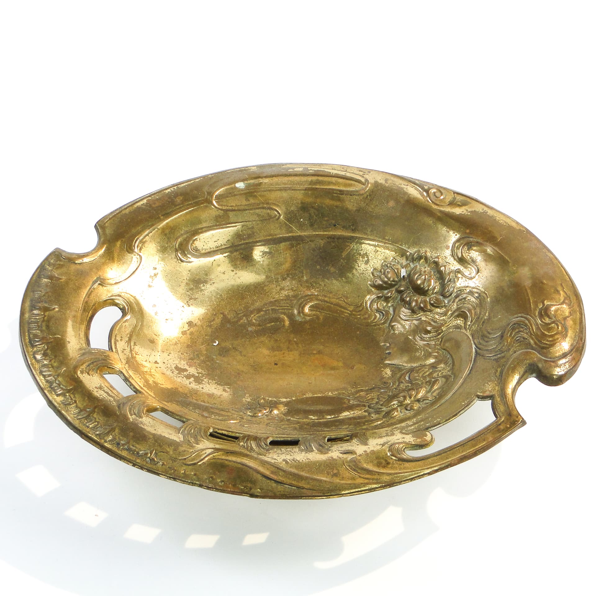 Art Nouveau platter, gilded brass, Bracia Zolberg, Poland, 19th c. - 97661