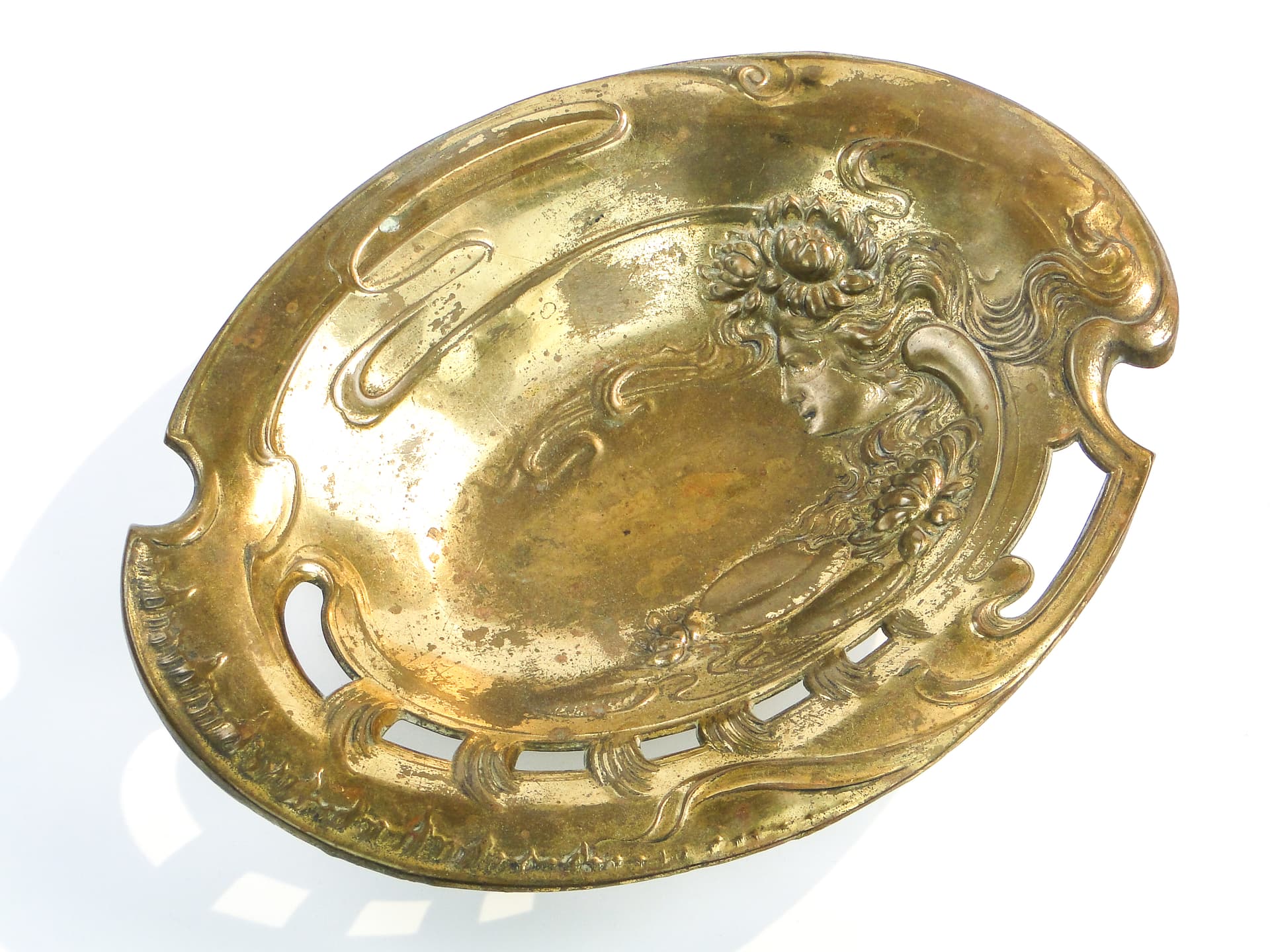 Art Nouveau platter, gilded brass, Bracia Zolberg, Poland, 19th c. - 97662