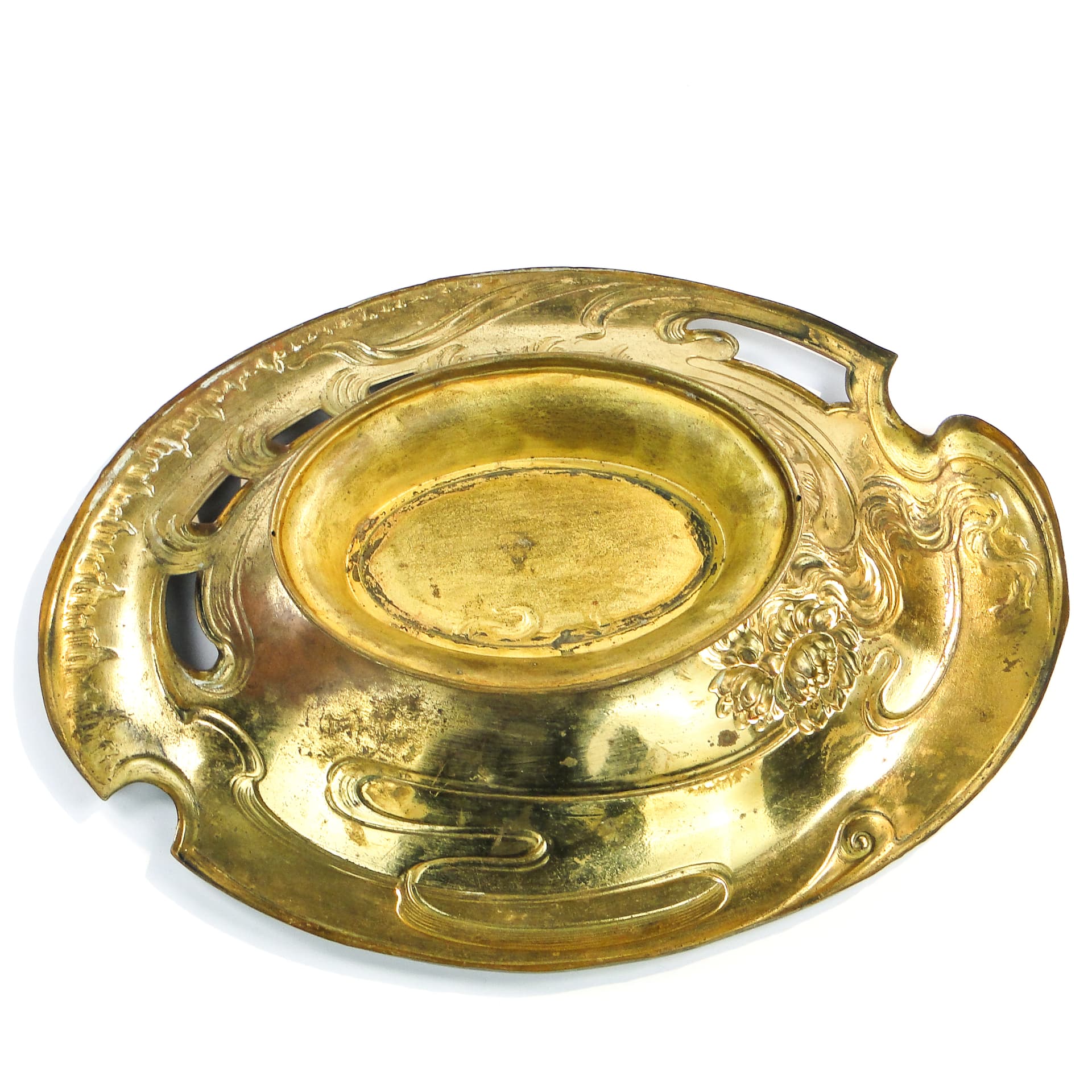 Art Nouveau platter, gilded brass, Bracia Zolberg, Poland, 19th c. - 97664