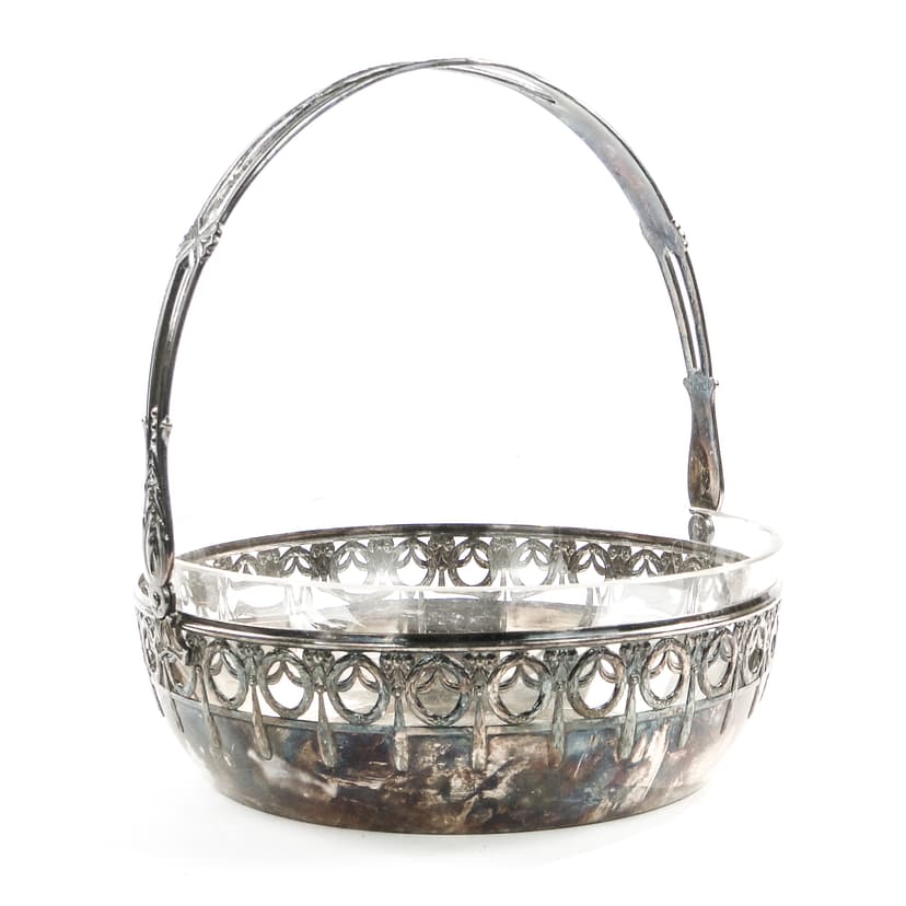 Fruit basket, Art Nouveau, silver-plated brass, WMF, Germany, early 20th c.