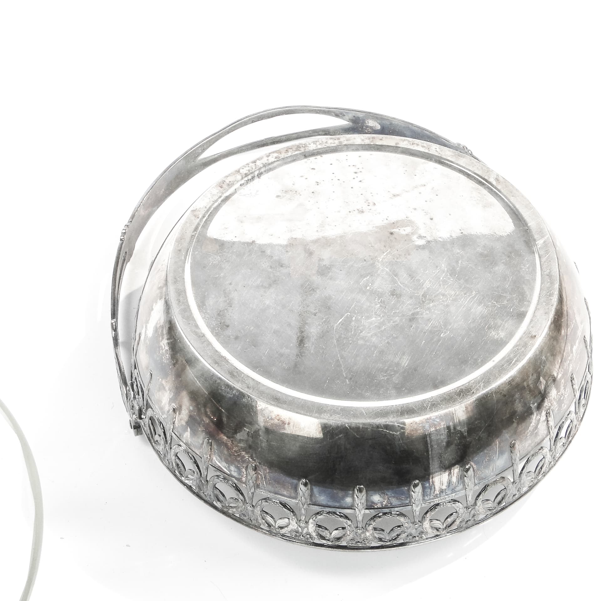 Kosz na owoce, secesja, mosiądz srebrzony, WMF, Niemcy, początek XX w. - 97706