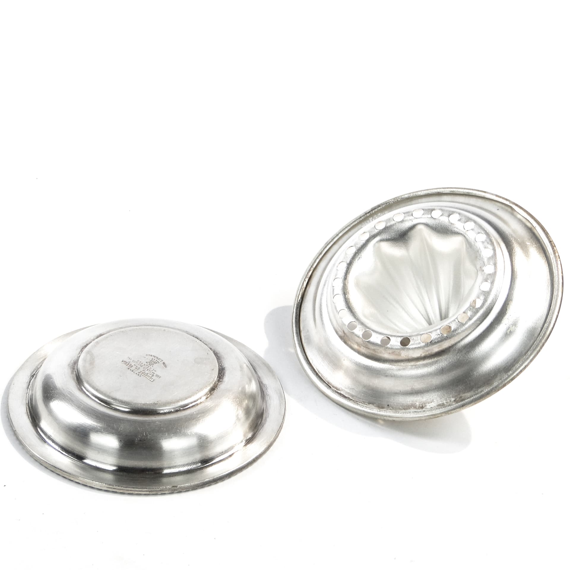 Wyciskarka do cytryn, mid-century modern, mosiądz srebrzony, Wielka Brytania, lata 50. - 97728