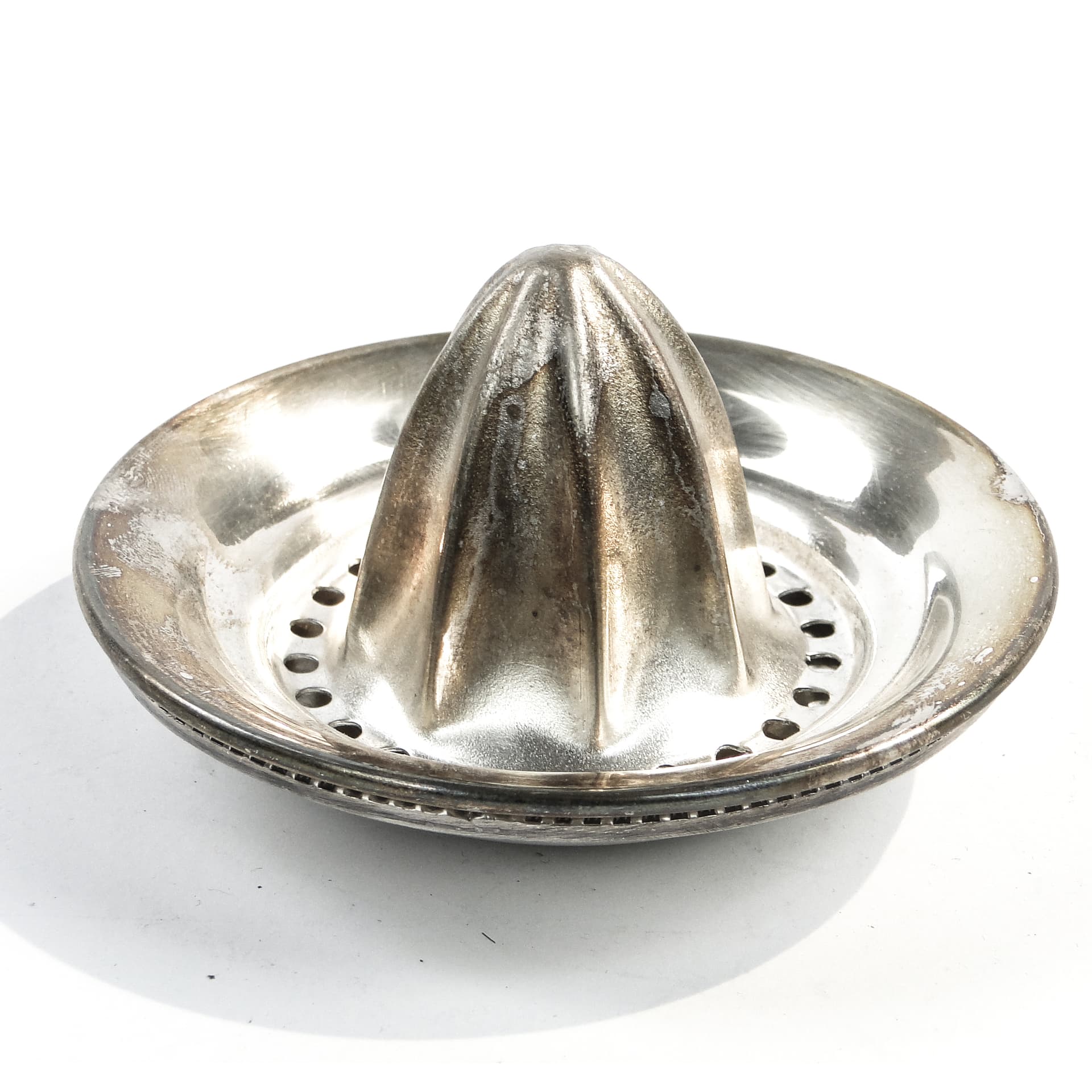 Wyciskarka do cytryn, mid-century modern, mosiądz srebrzony, Wielka Brytania, lata 50. - 97726