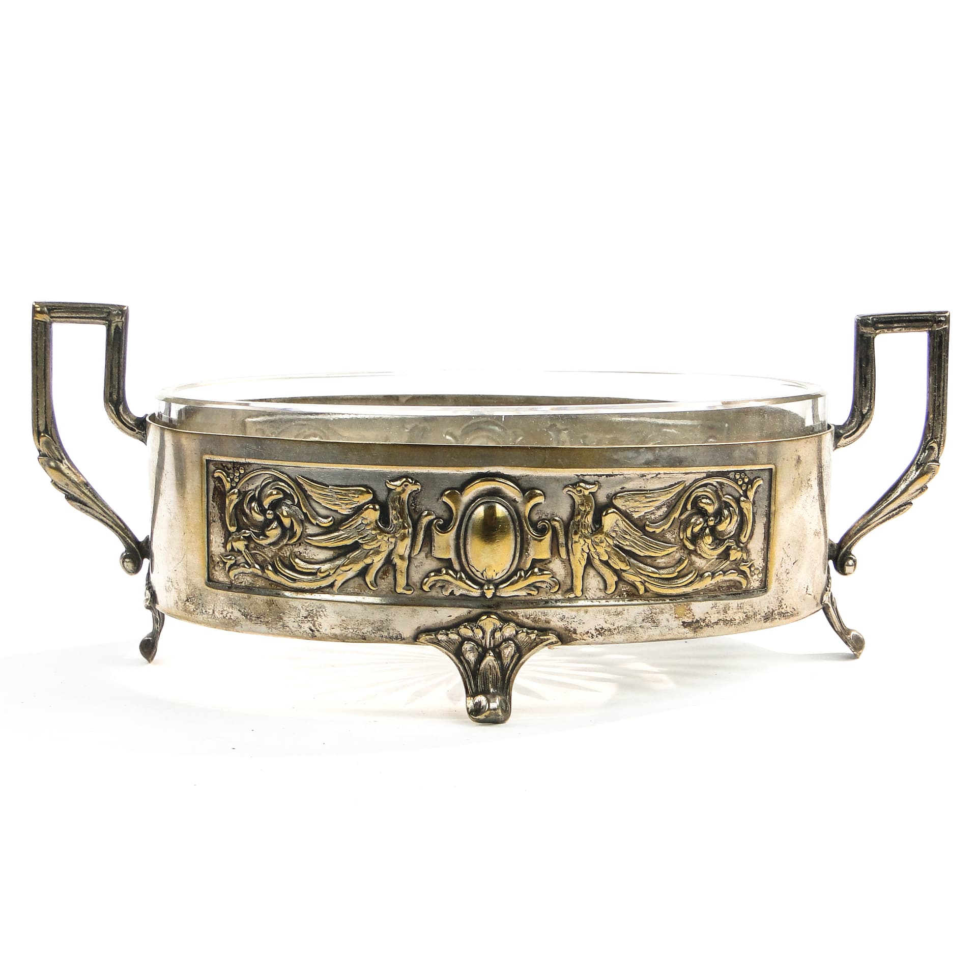 Żardiniera Empire, mosiądz srebrzony, Polska, XIX w. - 97738