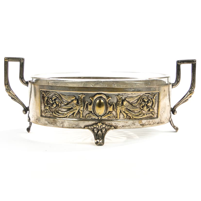 Empire jardiniere, silver-plated brass, Poland, 19th c.