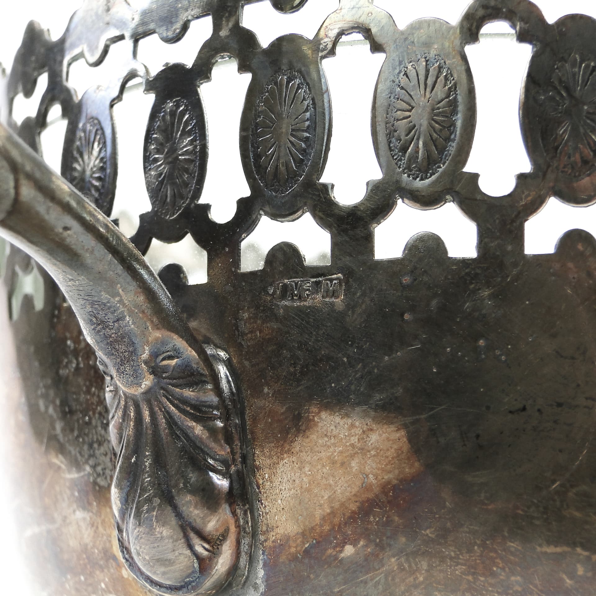 Cukiernica, Art Nouveau, mosiądz srebrzony, WMF, Niemcy, początek XX w. - 97759