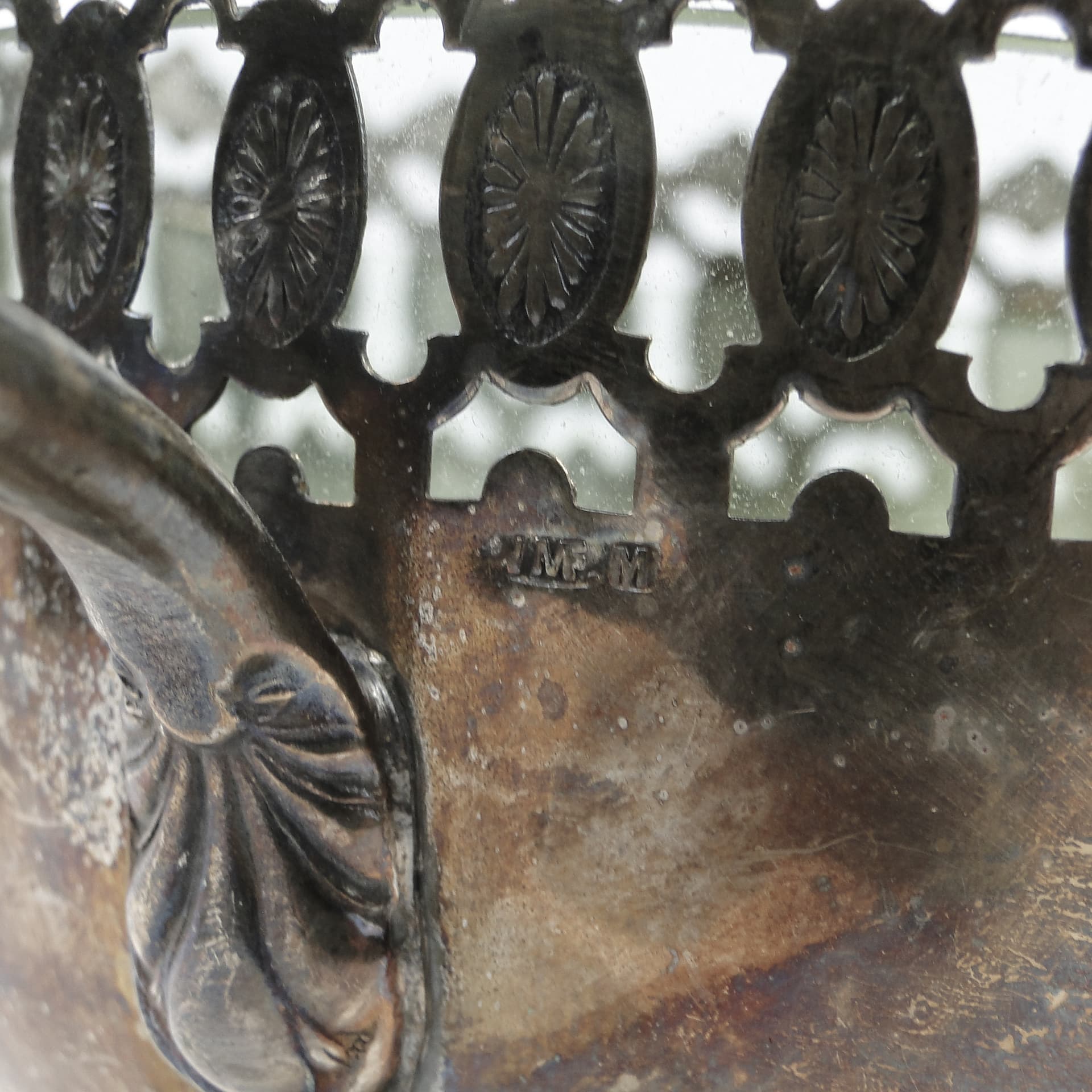 Cukiernica, Art Nouveau, mosiądz srebrzony, WMF, Niemcy, początek XX w. - 97764