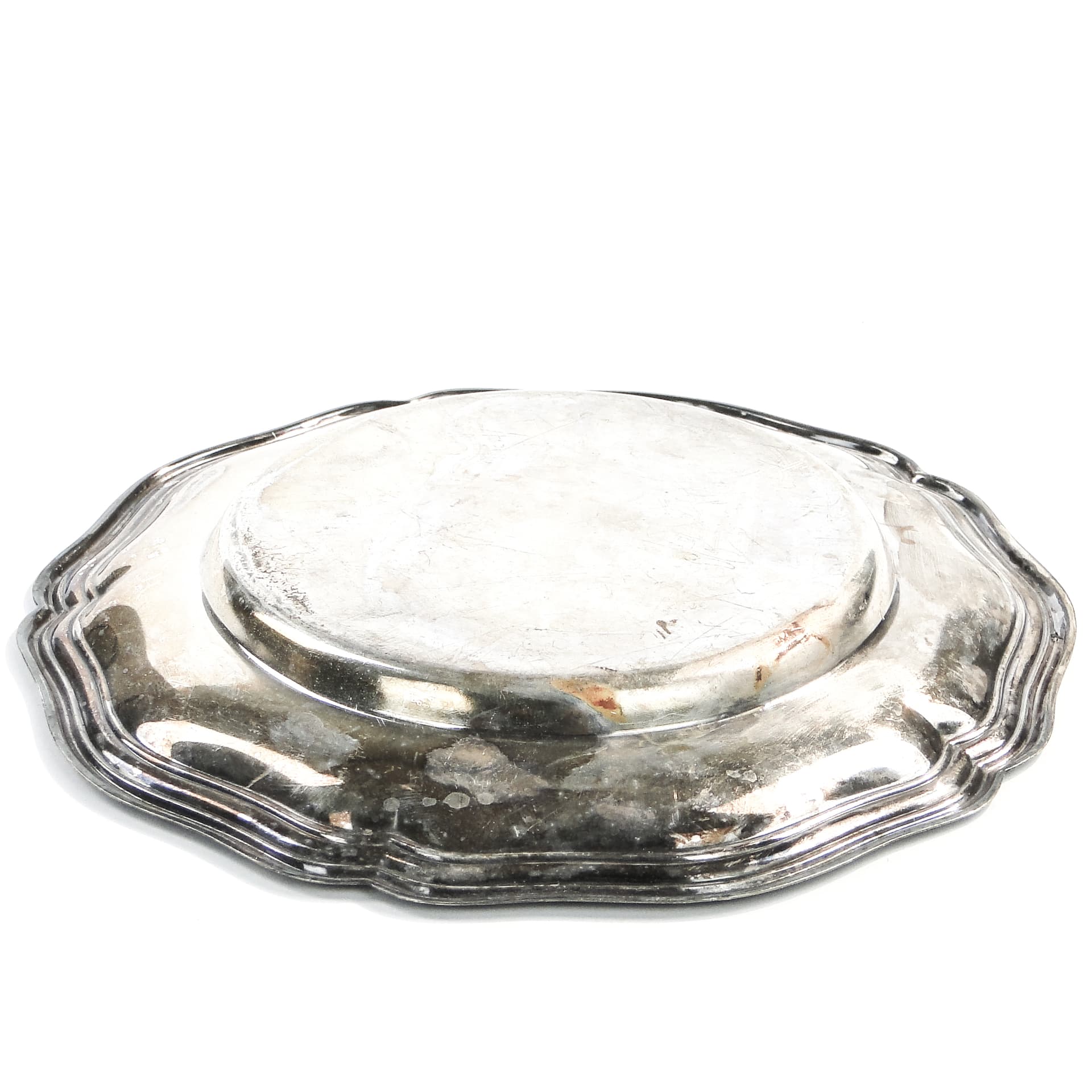 Art Nouveau platter, silver-plated brass, Sweden, 1920s. - 97766